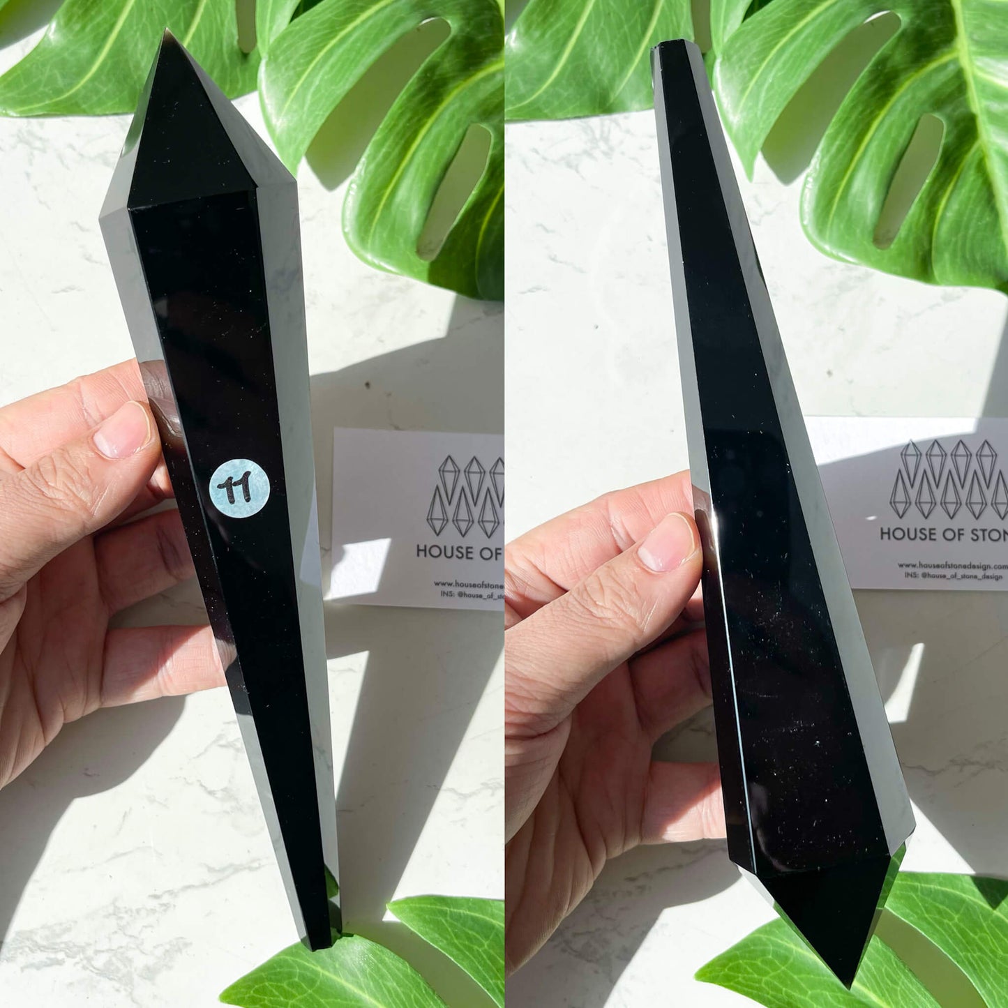 Natural Black Obsidian Wand/High Quality Black Obsidian Point Wand/Crystal Gemstone Obsidian Wand Handle/Obsidian Stem/Root Chakra Healing/AAA