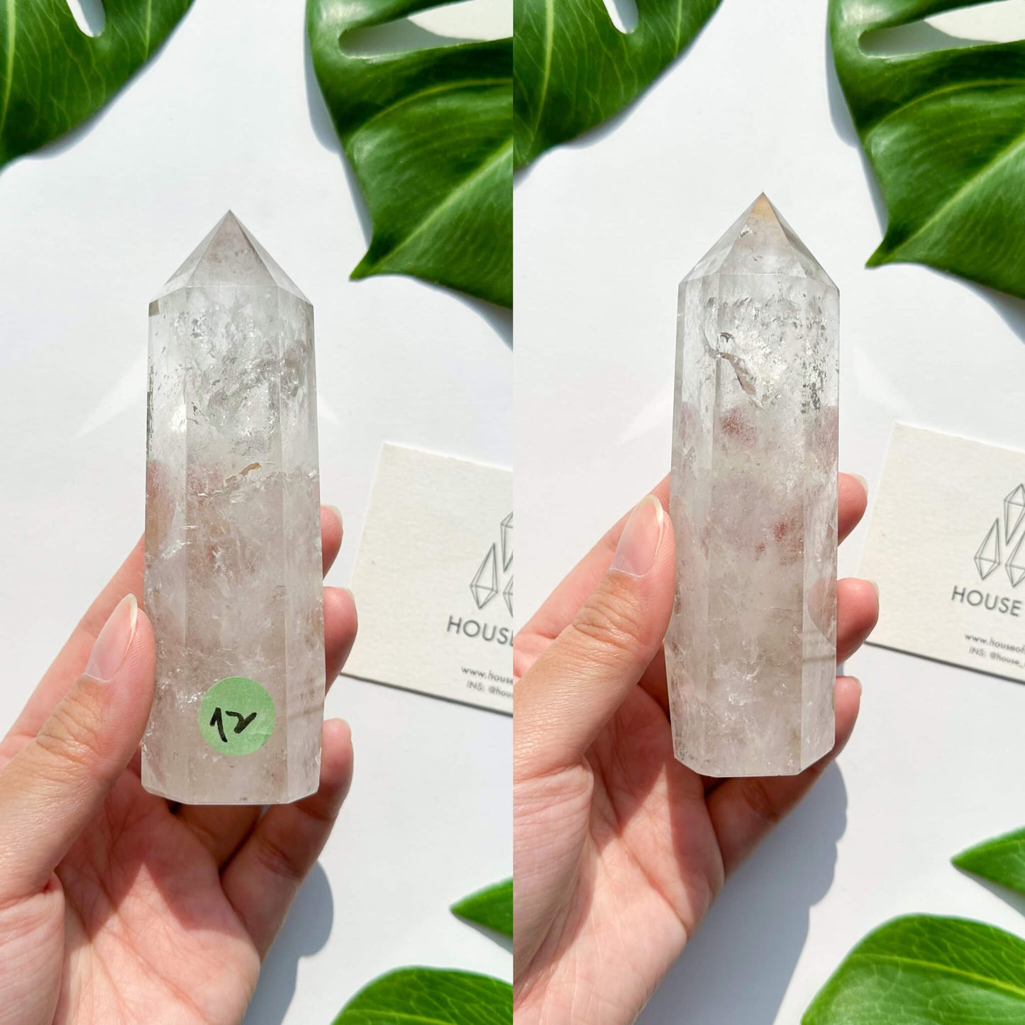 Natural Clear Quartz Point Tower/Clear Quartz Rainbow Crystal Tower/Clear Quartz Obelisk/Crown Chakra Healing/Meditation Tool/AAA