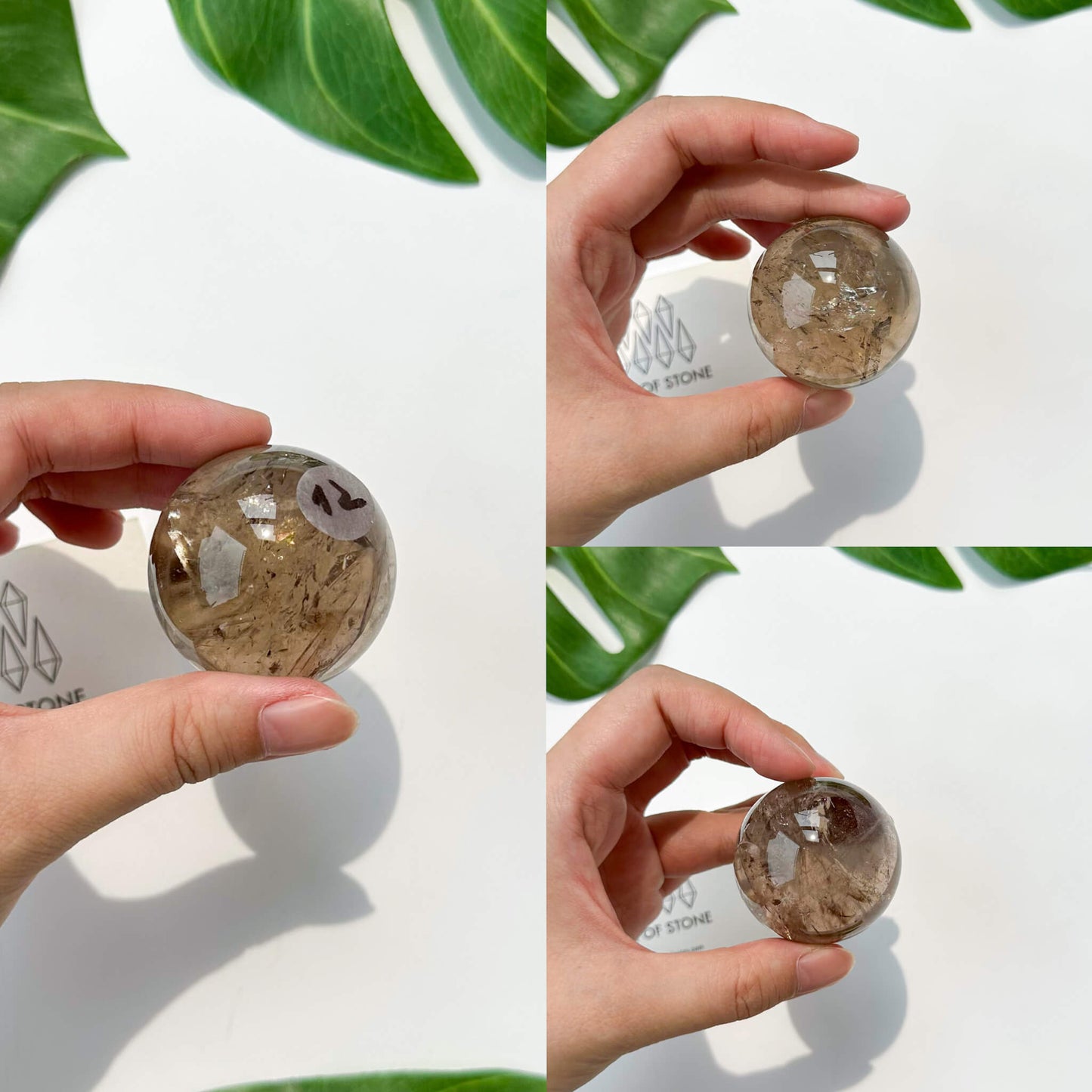 Natural Brazil Smoky Quartz Sphere/Rainbow Smoky Quartz Crystal Sphere/Rare Smoky Quartz Ball/Root Chakra Healing
