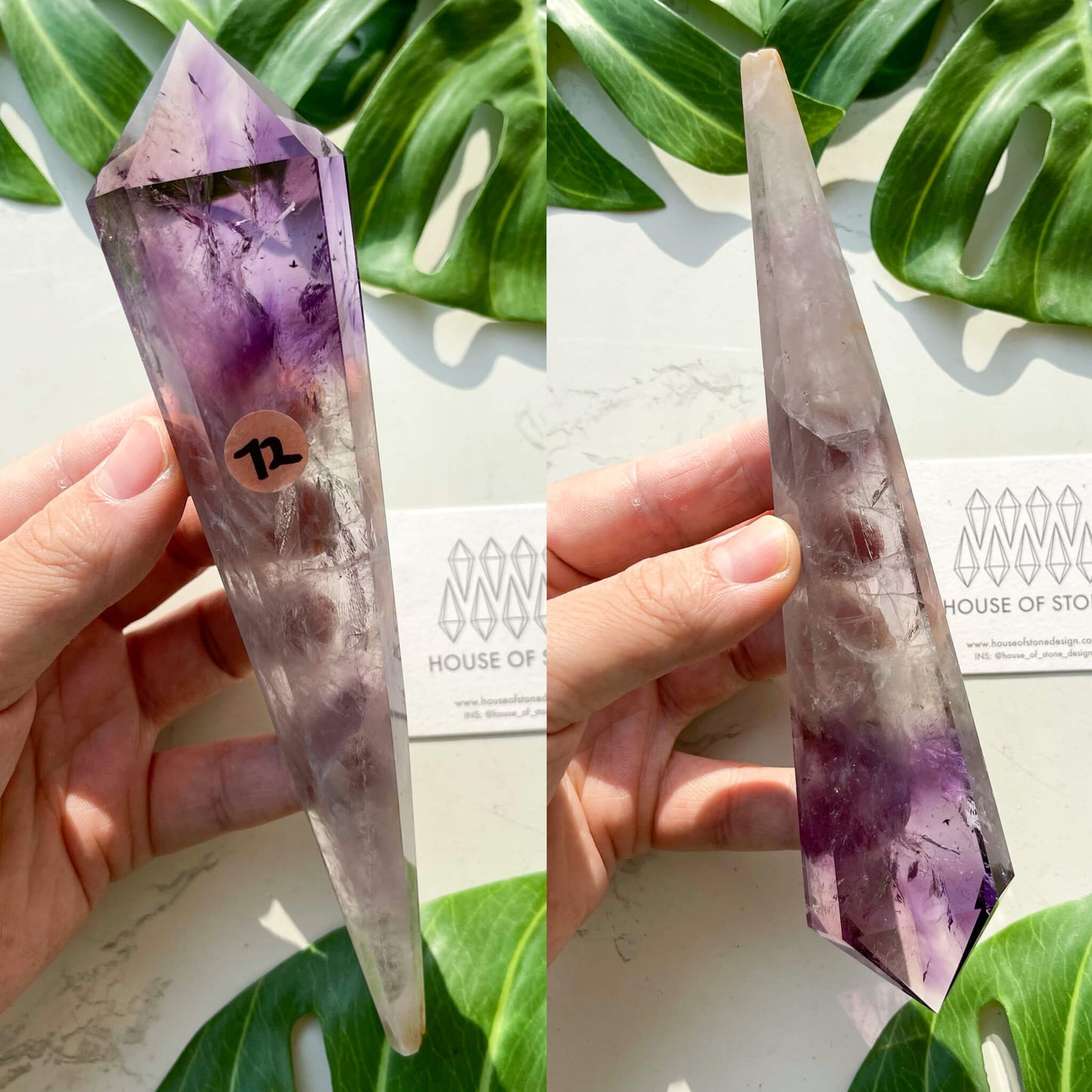 Amethyst Wand/Natural Amethyst Point Wand/High Quality Amethyst Rainbow Crystal Point Wand/Amethyst Handle/Amethyst Stem/Meditation Tool/AAA