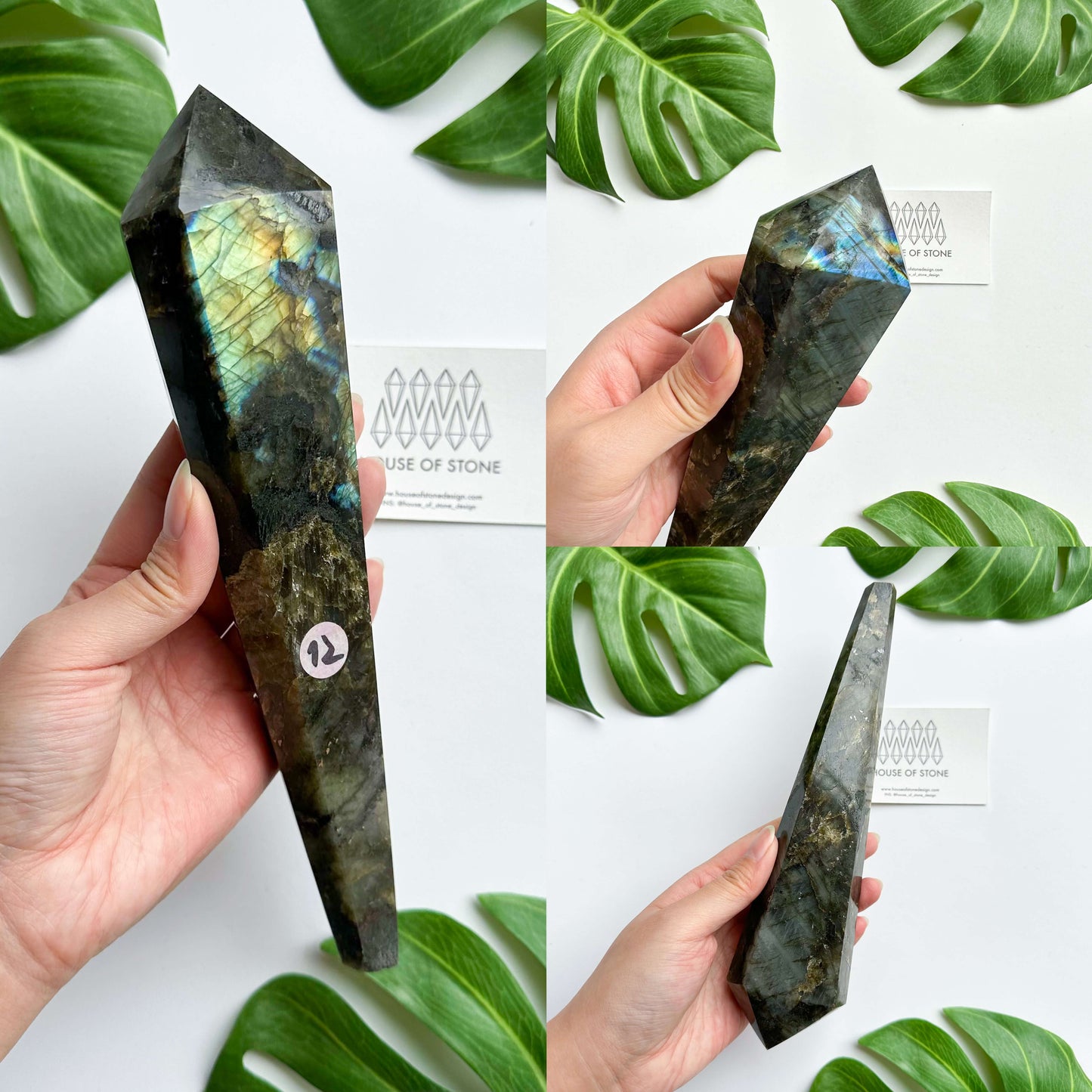 Natural Labradorite Wand/Rainbow Labradorite Crystal Point Wand/Labradorite Crystal Handle/Labradorite Stem/Wedding Bouquet Handle/Chakra Healing/AAA