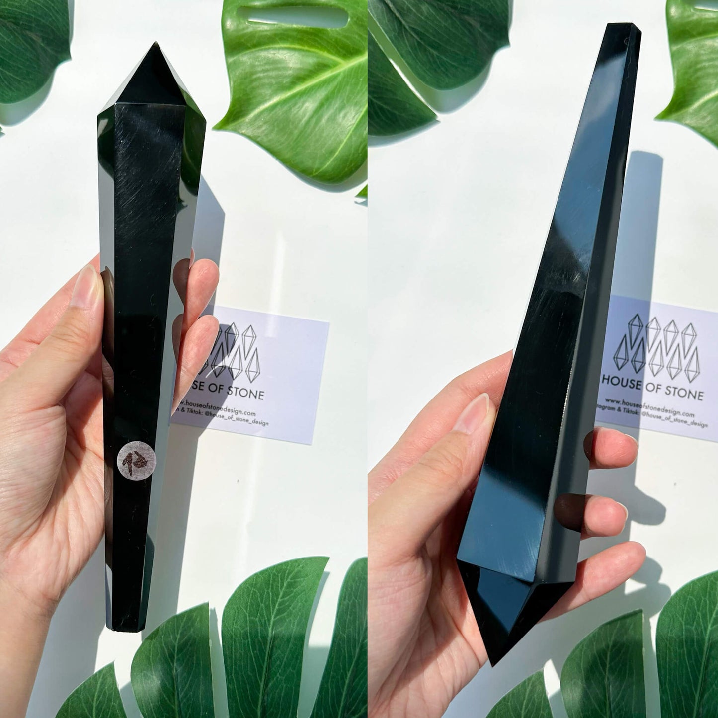 Natural Black Obsidian Wand/High Quality Black Obsidian Point Wand/Crystal Gemstone Obsidian Wand Handle/Obsidian Stem/Root Chakra Healing/AAA