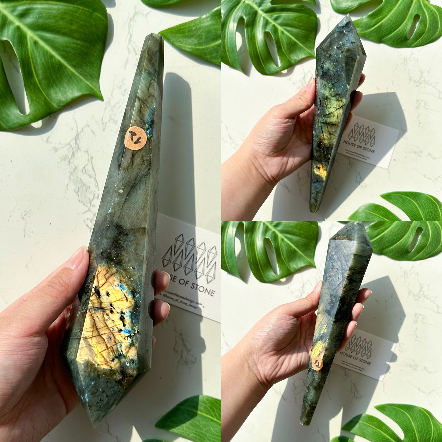 Natural Labradorite Wand/Rainbow Labradorite Crystal Point Wand/Labradorite Crystal Handle/Labradorite Stem/Wedding Bouquet Handle/Chakra Healing/AAA