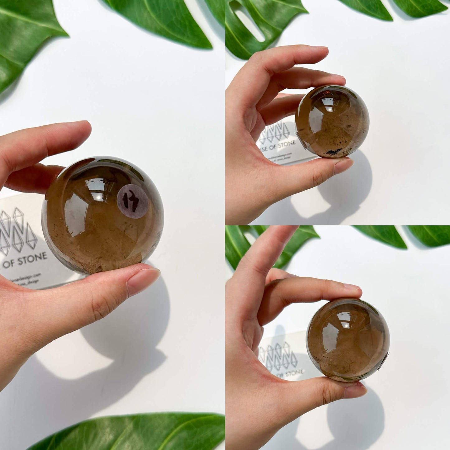 Natural Brazil Smoky Quartz Sphere/Rainbow Smoky Quartz Crystal Sphere/Rare Smoky Quartz Ball/Root Chakra Healing