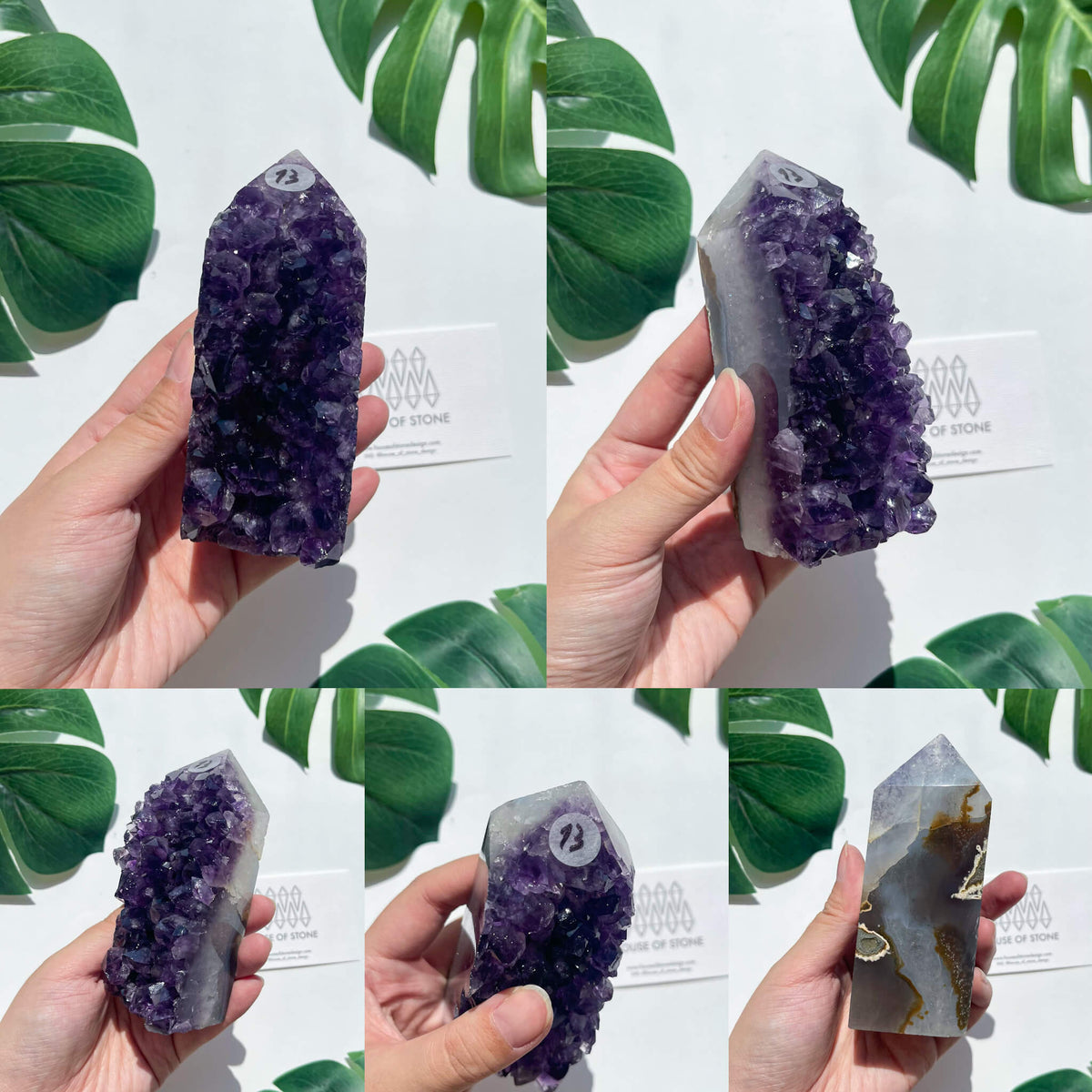 Natural Raw Amethyst Point Tower/Amethyst Cluster Rainbow Crystal Tower/Druzy Amethyst Geode Tower/Meditation Tool/Crown Chakra Healing/AAA