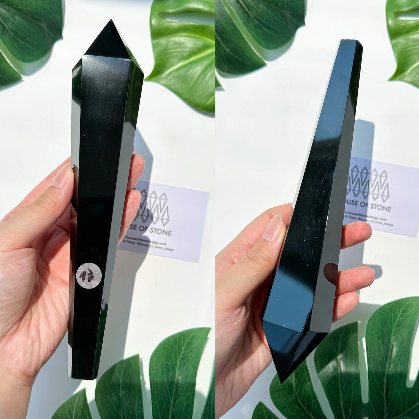 Natural Black Obsidian Wand/High Quality Black Obsidian Point Wand/Crystal Gemstone Obsidian Wand Handle/Obsidian Stem/Root Chakra Healing/AAA