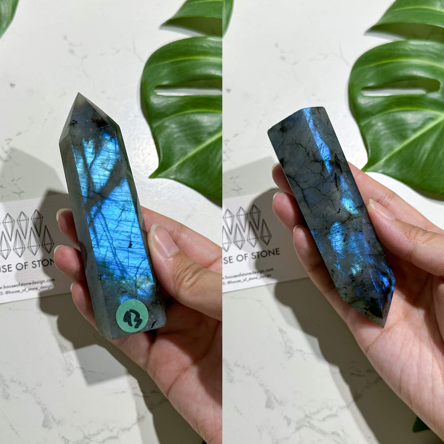 Natural Labradorite Point Tower/Rainbow Labradorite Crystal Point Wand/Labradorite Crystal Obelisk/Blue Flash Tower/Chakra Healing/AAA