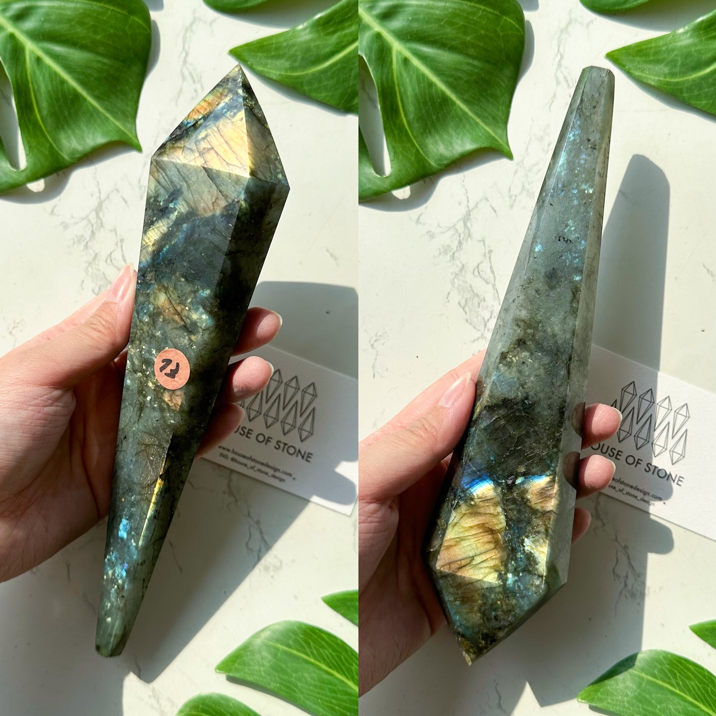 Natural Labradorite Wand/Rainbow Labradorite Crystal Point Wand/Labradorite Crystal Handle/Labradorite Stem/Wedding Bouquet Handle/Chakra Healing/AAA