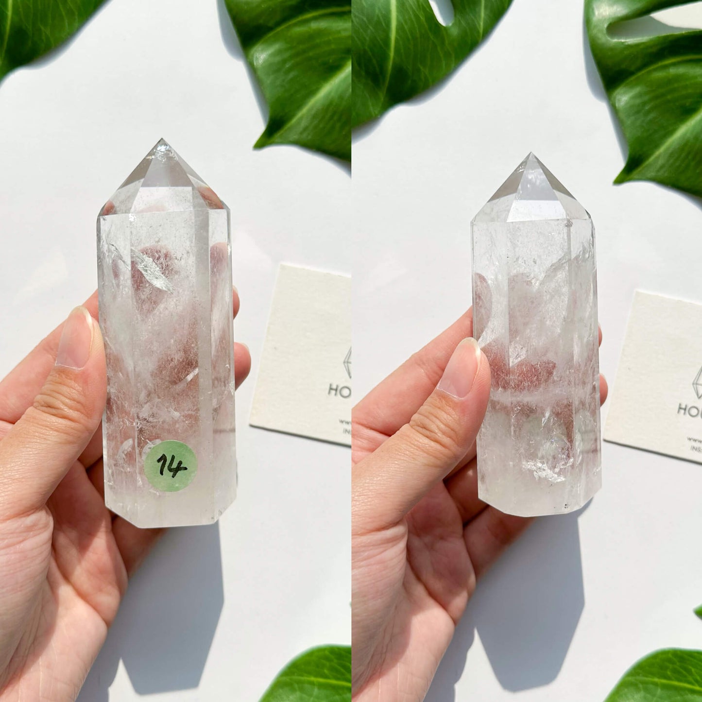 Natural Clear Quartz Point Tower/Clear Quartz Rainbow Crystal Tower/Clear Quartz Obelisk/Crown Chakra Healing/Meditation Tool/AAA