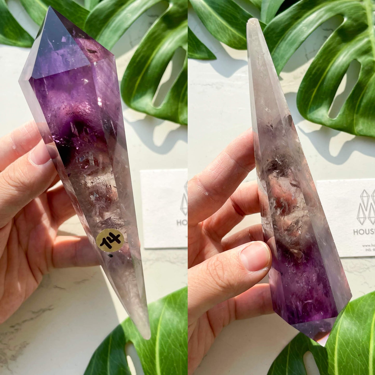 Amethyst Wand/Natural Amethyst Point Wand/High Quality Amethyst Rainbow Crystal Point Wand/Amethyst Handle/Amethyst Stem/Meditation Tool/AAA