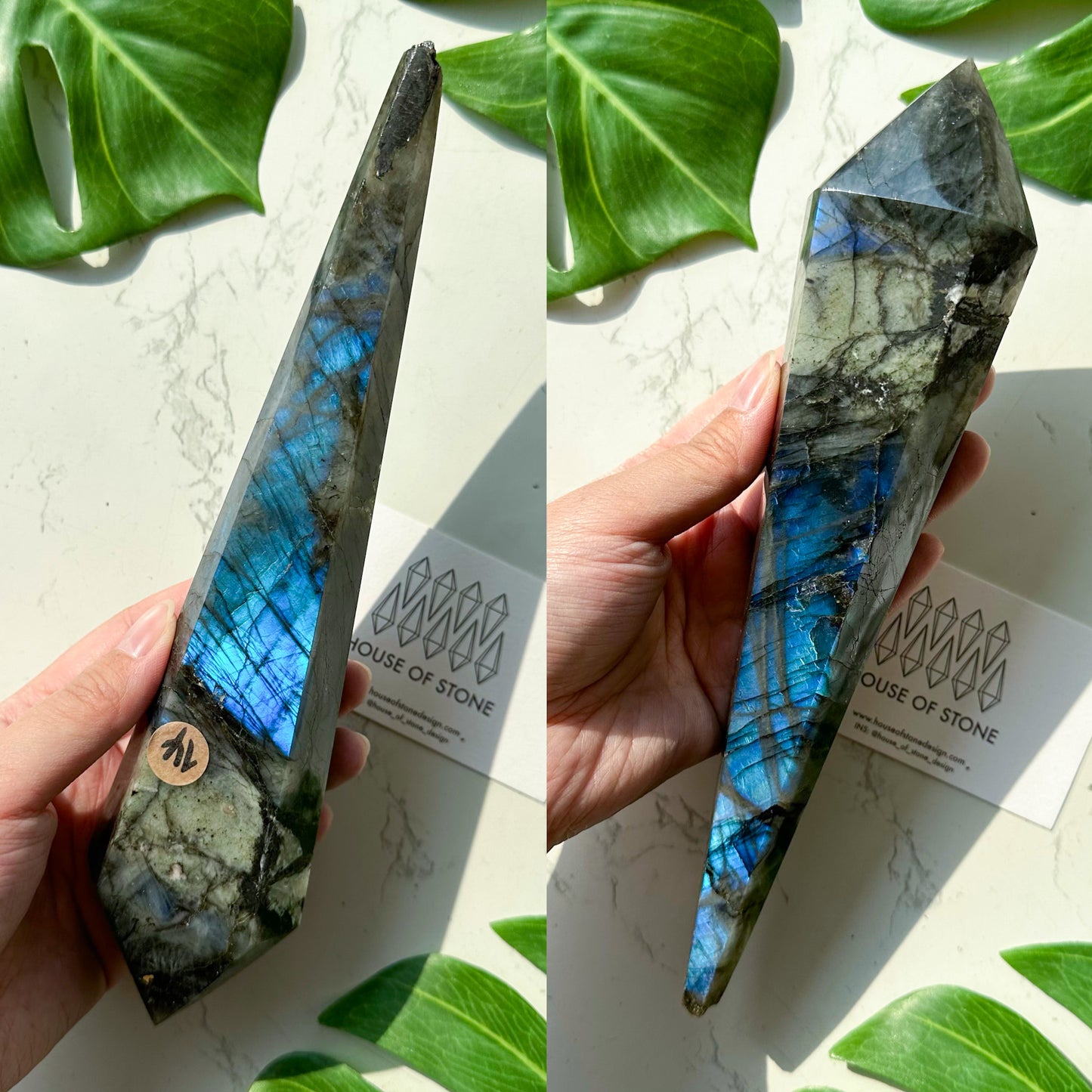 Natural Labradorite Wand/Rainbow Labradorite Crystal Point Wand/Labradorite Crystal Handle/Labradorite Stem/Wedding Bouquet Handle/Chakra Healing/AAA