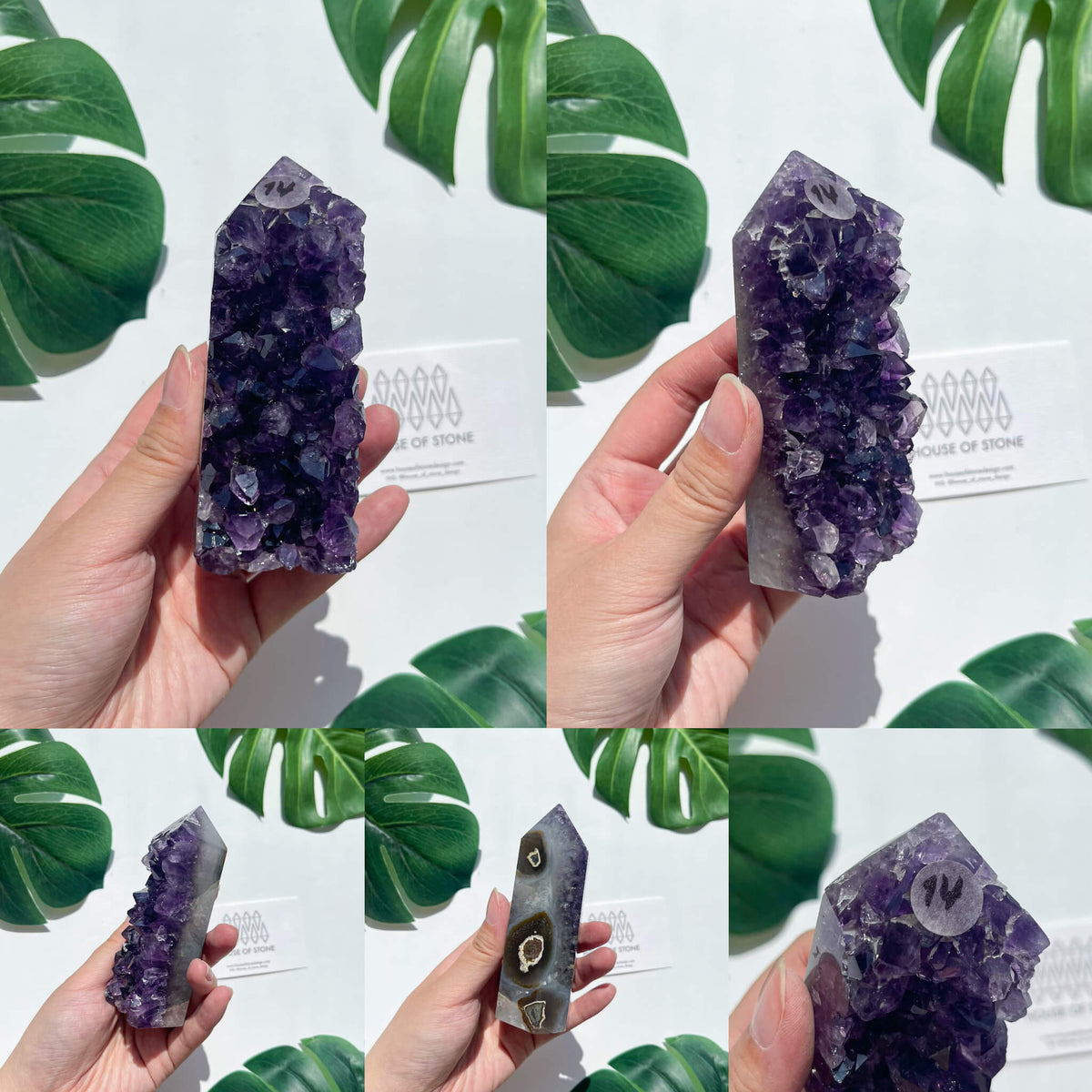 Natural Raw Amethyst Point Tower/Amethyst Cluster Rainbow Crystal Tower/Druzy Amethyst Geode Tower/Meditation Tool/Crown Chakra Healing/AAA