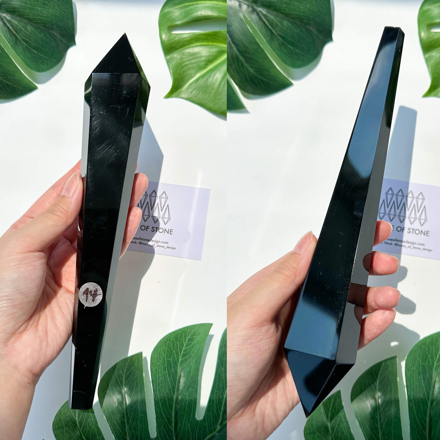 Natural Black Obsidian Wand/High Quality Black Obsidian Point Wand/Crystal Gemstone Obsidian Wand Handle/Obsidian Stem/Root Chakra Healing/AAA