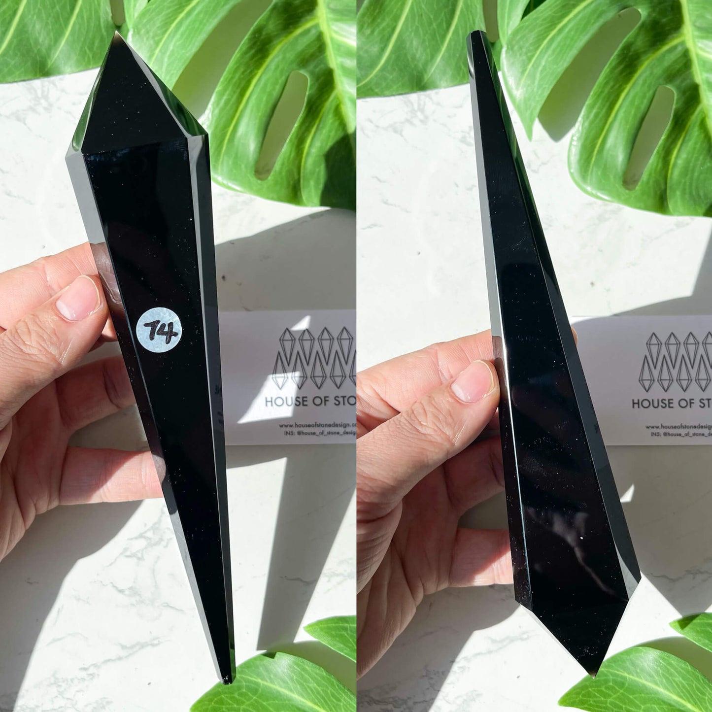 Natural Black Obsidian Wand/High Quality Black Obsidian Point Wand/Crystal Gemstone Obsidian Wand Handle/Obsidian Stem/Root Chakra Healing/AAA