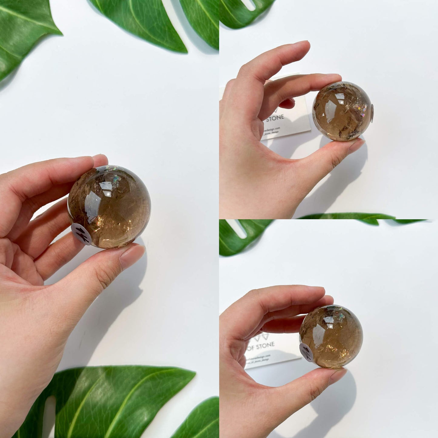 Natural Brazil Smoky Quartz Sphere/Rainbow Smoky Quartz Crystal Sphere/Rare Smoky Quartz Ball/Root Chakra Healing