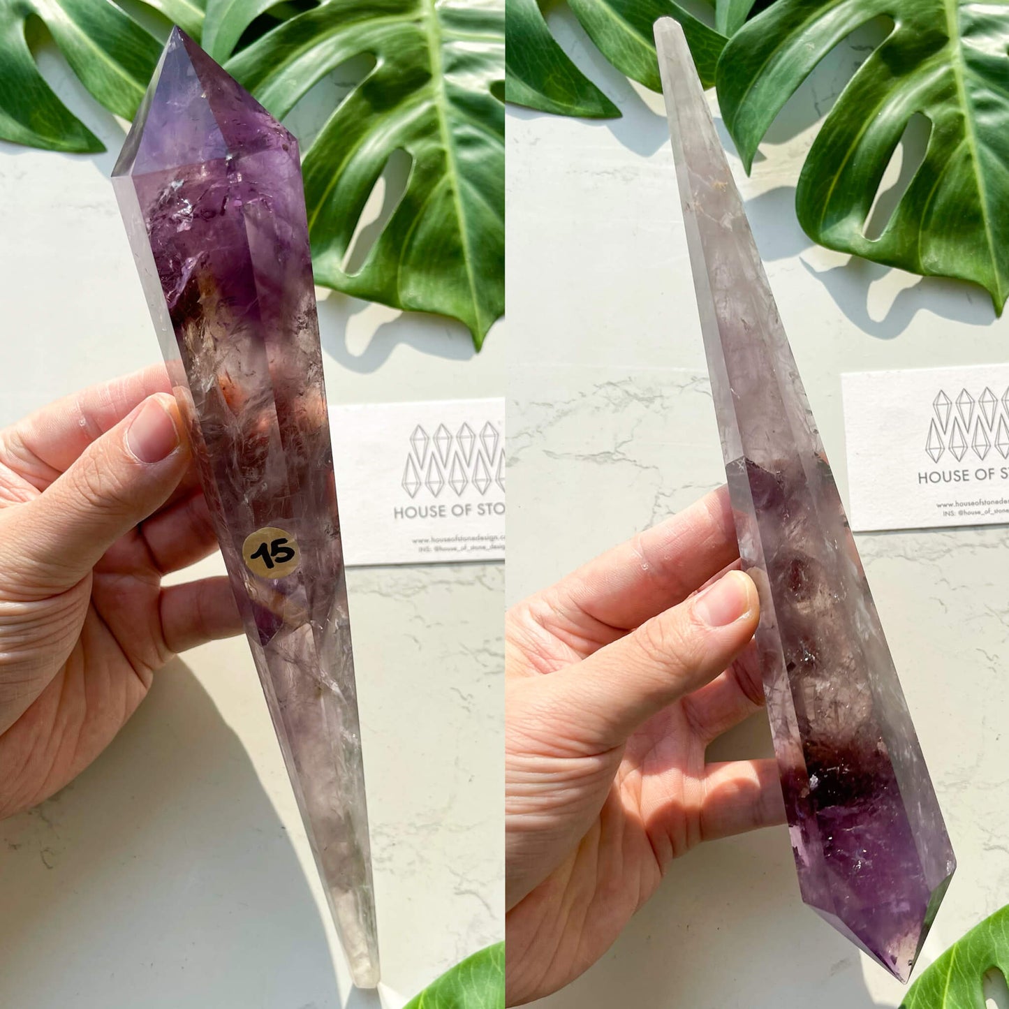 Amethyst Wand/Natural Amethyst Point Wand/High Quality Amethyst Rainbow Crystal Point Wand/Amethyst Handle/Amethyst Stem/Meditation Tool/AAA