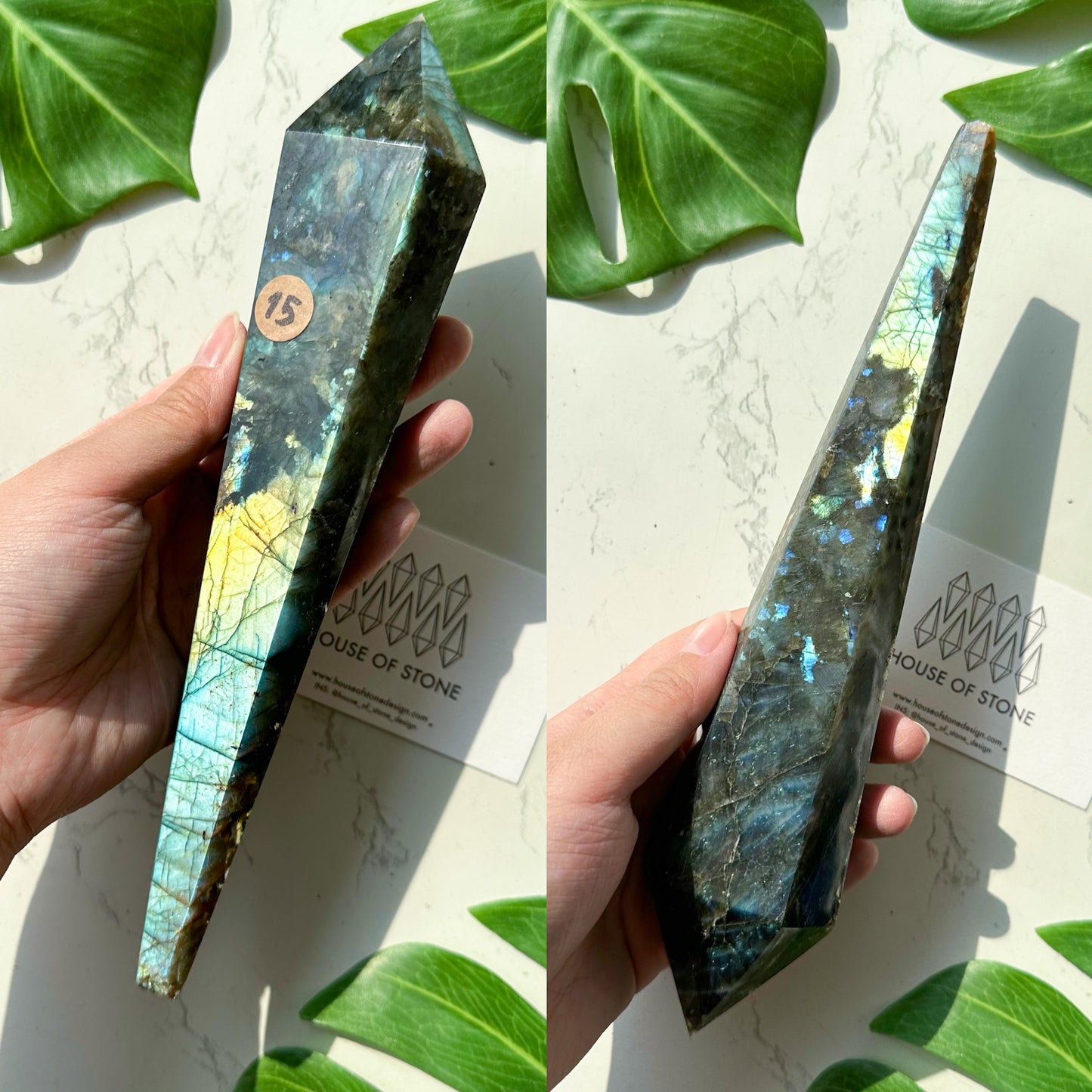 Natural Labradorite Wand/Rainbow Labradorite Crystal Point Wand/Labradorite Crystal Handle/Labradorite Stem/Wedding Bouquet Handle/Chakra Healing/AAA