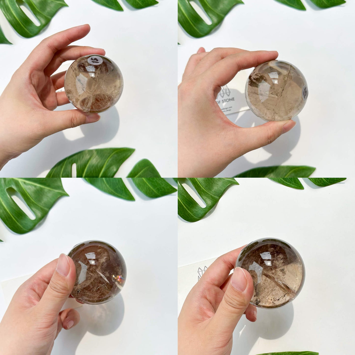 Natural Brazil Smoky Quartz Sphere/Rainbow Smoky Quartz Crystal Sphere/Rare Smoky Quartz Ball/Root Chakra Healing