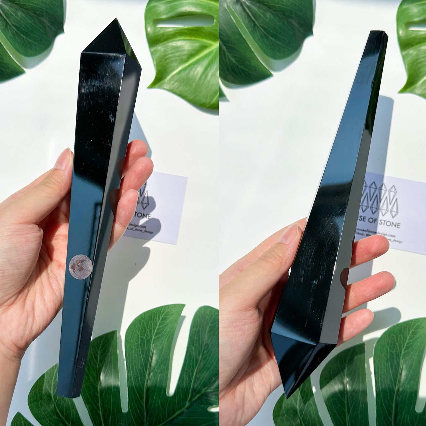 Natural Black Obsidian Wand/High Quality Black Obsidian Point Wand/Crystal Gemstone Obsidian Wand Handle/Obsidian Stem/Root Chakra Healing/AAA