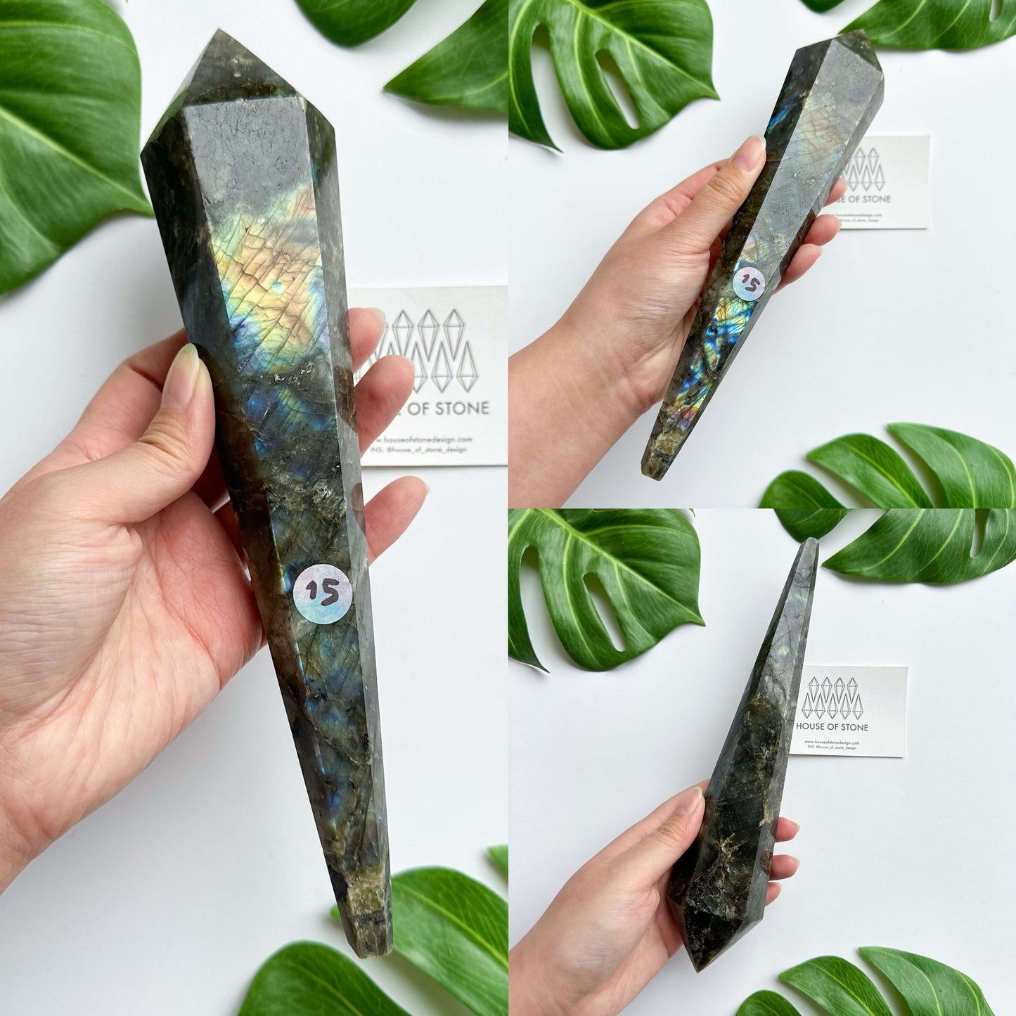 Natural Labradorite Wand/Rainbow Labradorite Crystal Point Wand/Labradorite Crystal Handle/Labradorite Stem/Wedding Bouquet Handle/Chakra Healing/AAA