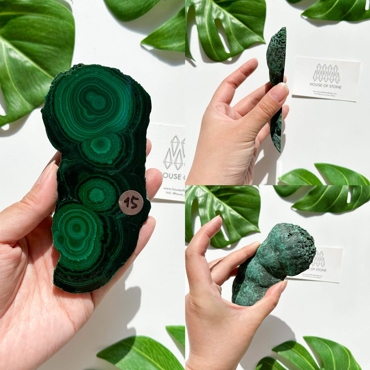 Genuine Malachite Polished Slab Specimen/Natural Malachite Slice/Raw Malachite/Chakra
