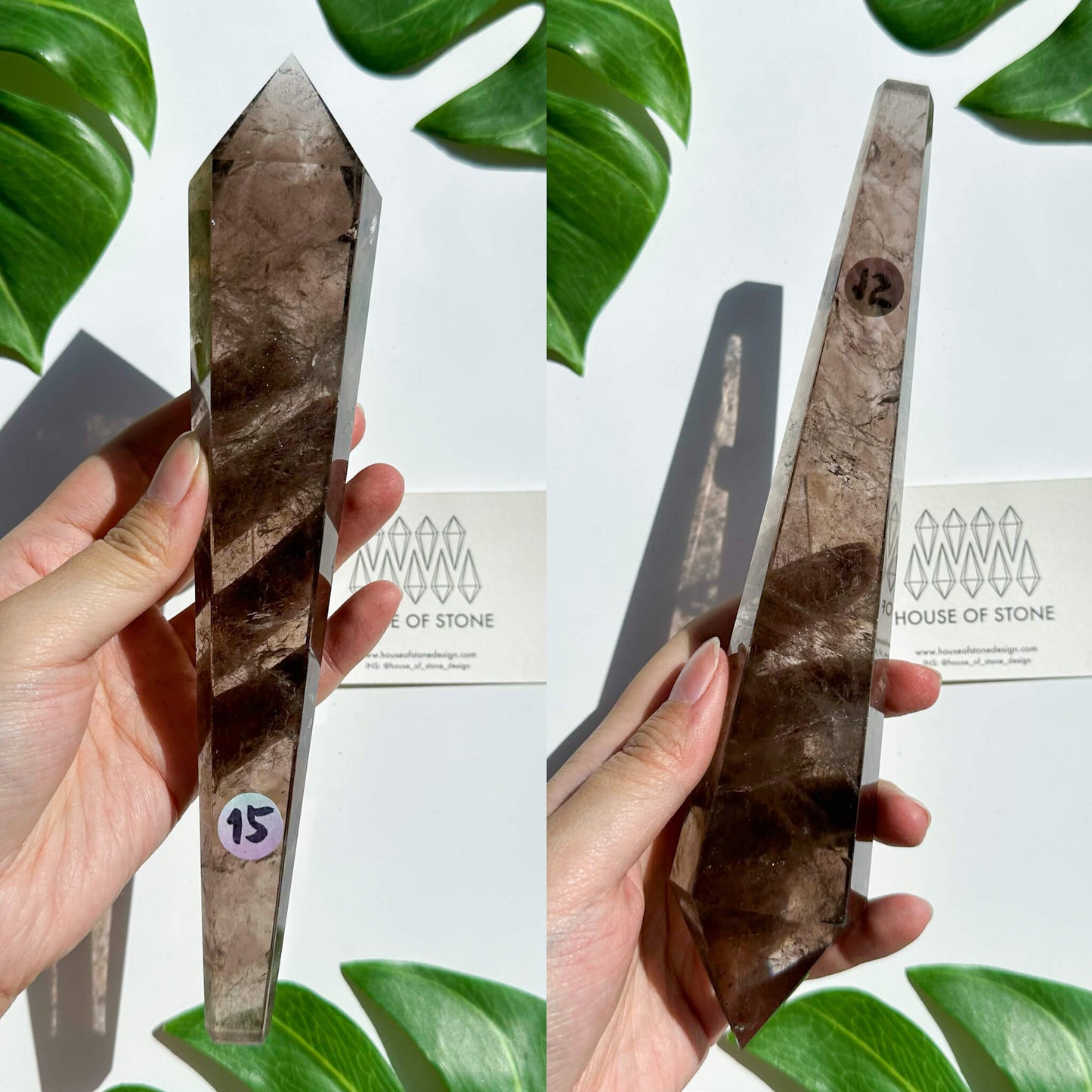 Natural Smoky Quartz Wand/Smoky Quartz Crystal Point Wand/Smoky Quartz Wand/Smoky Quartz Stem/Crystal Handle/Wedding Bouquet Handle/Root Chakra Healing/AAA
