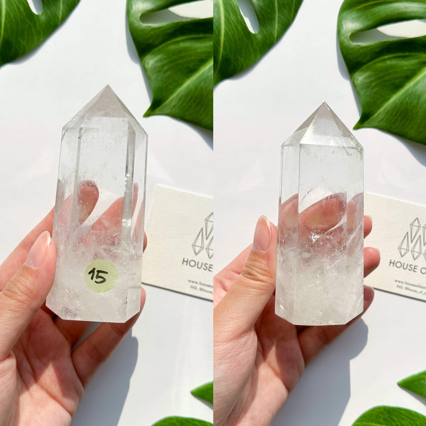 Natural Clear Quartz Point Tower/Clear Quartz Rainbow Crystal Tower/Clear Quartz Obelisk/Crown Chakra Healing/Meditation Tool/AAA