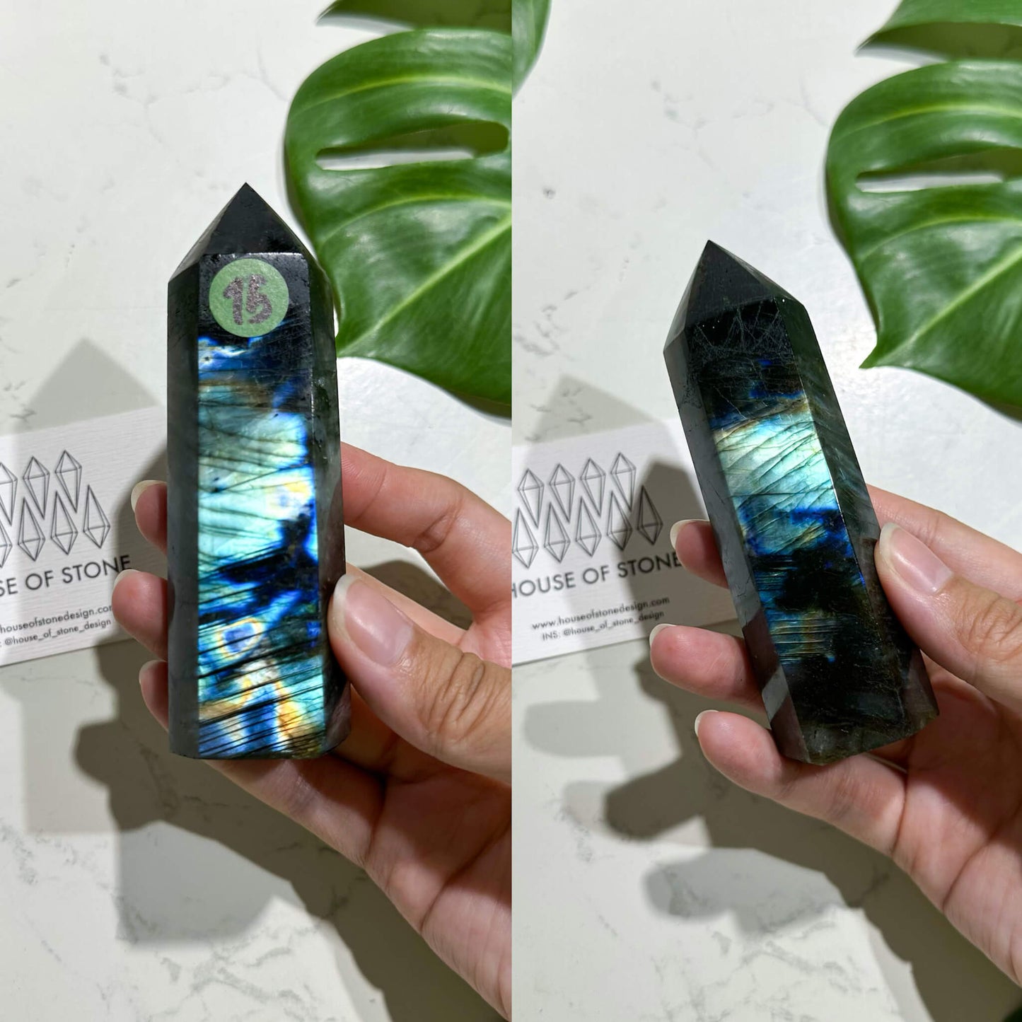 Natural Labradorite Point Tower/Rainbow Labradorite Crystal Point Wand/Labradorite Crystal Obelisk/Blue Flash Tower/Chakra Healing/AAA