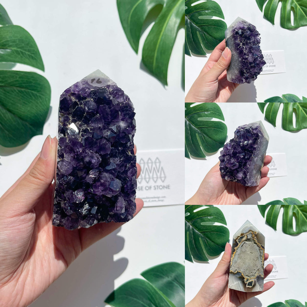Natural Raw Amethyst Point Tower/Amethyst Cluster Rainbow Crystal Tower/Druzy Amethyst Geode Tower/Meditation Tool/Crown Chakra Healing/AAA