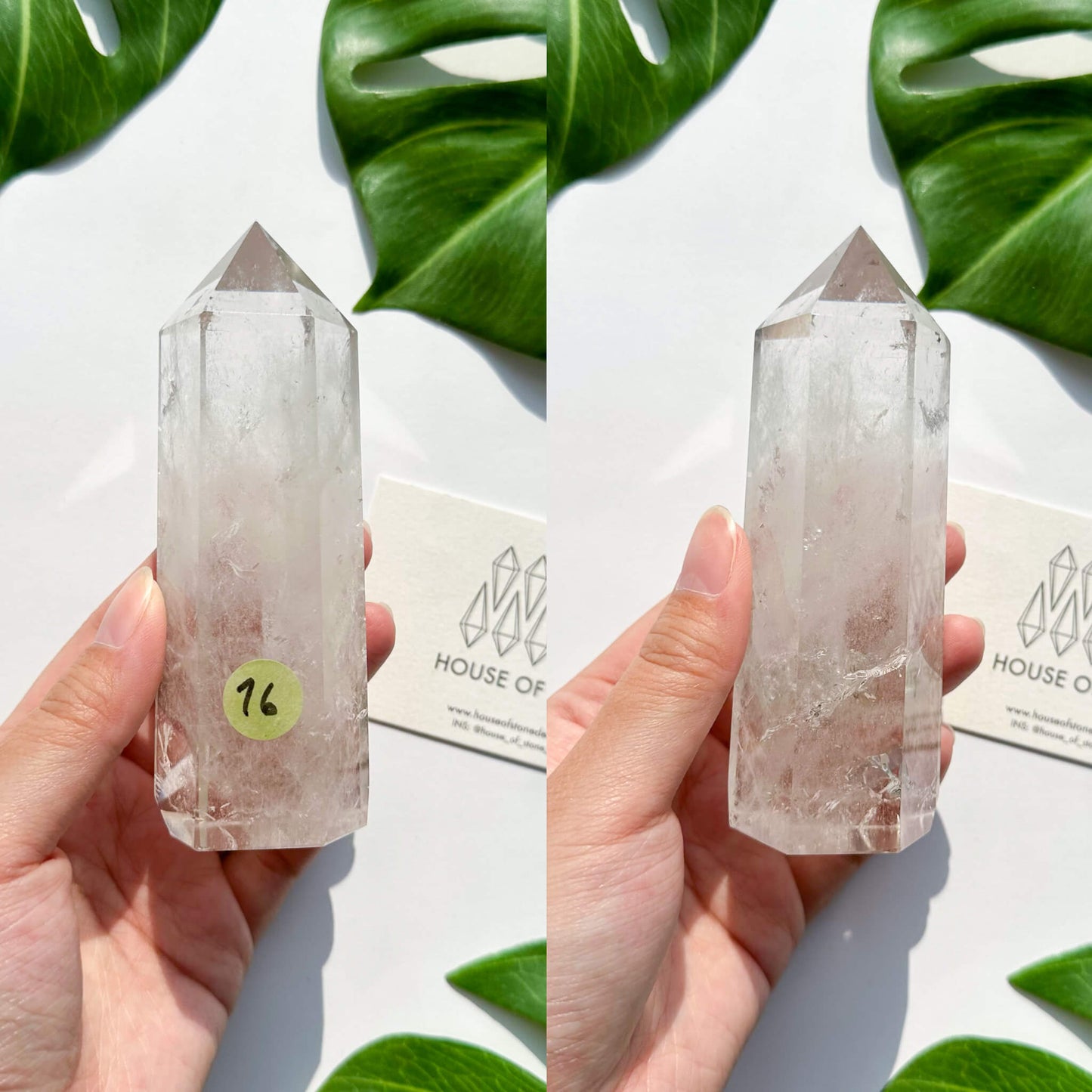 Natural Clear Quartz Point Tower/Clear Quartz Rainbow Crystal Tower/Clear Quartz Obelisk/Crown Chakra Healing/Meditation Tool/AAA