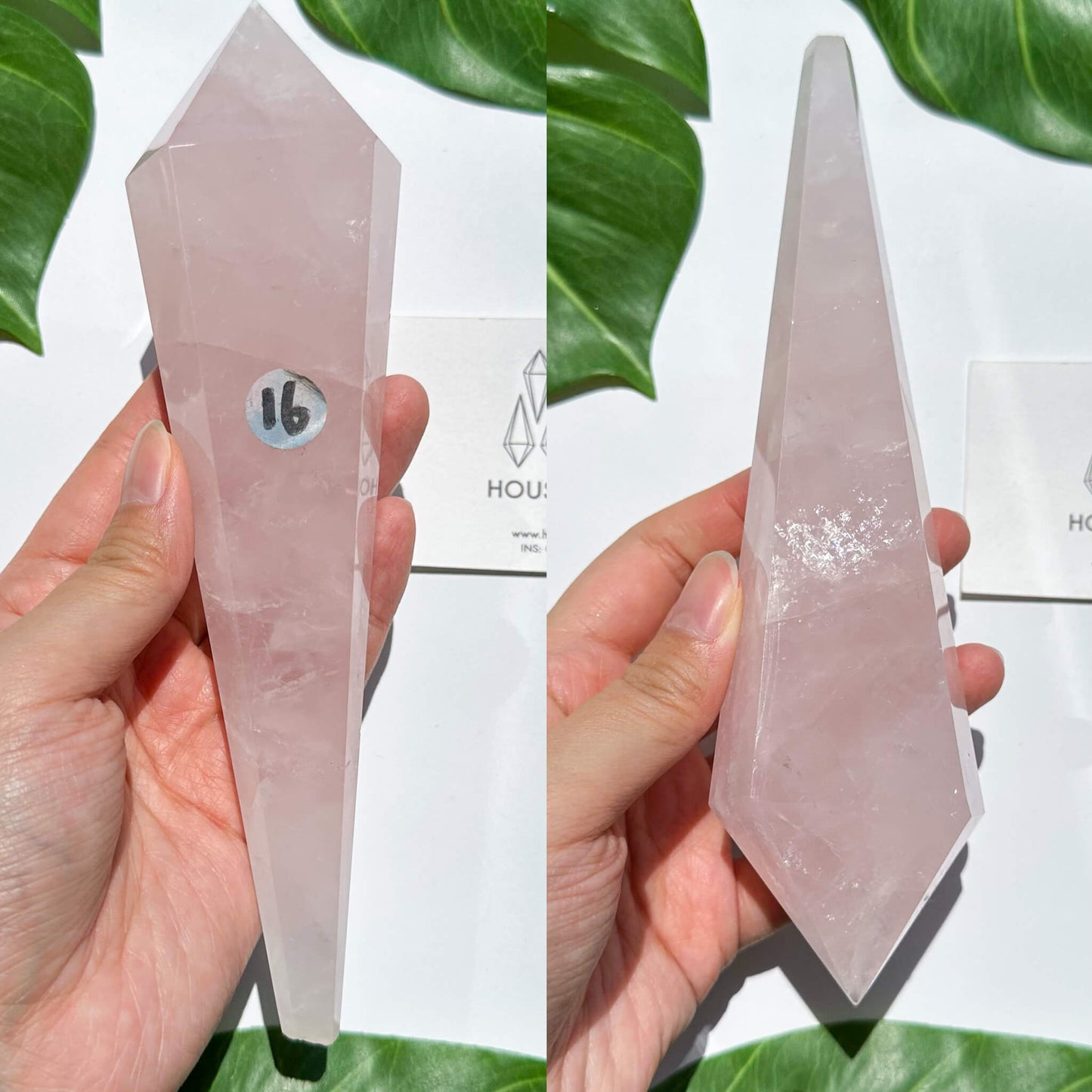 Natural Rose Quartz Wand/Rose Quartz Crystal Point Wand/Rose Quartz Crystal Handle/Rose Quartz Stem/Wedding Bouquet Handle/Heart Chakra Healing/AAA
