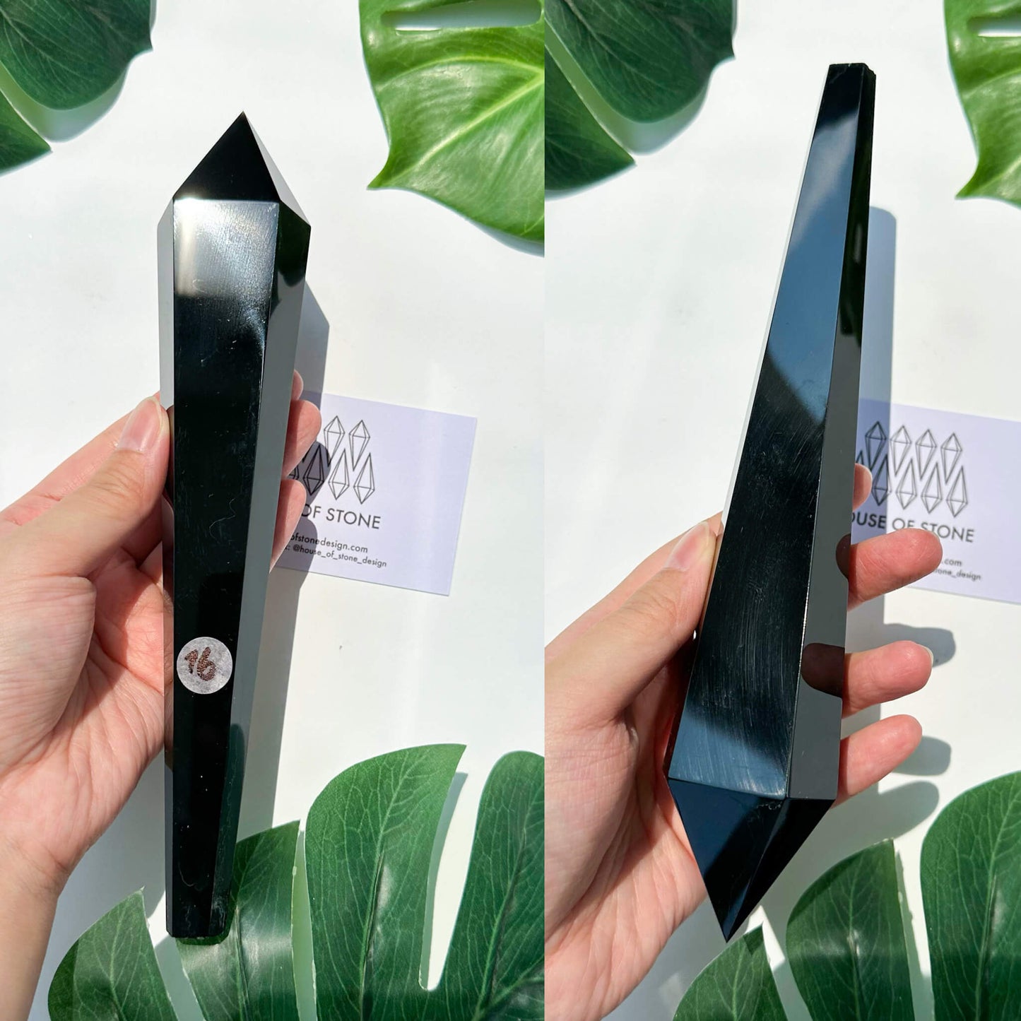 Natural Black Obsidian Wand/High Quality Black Obsidian Point Wand/Crystal Gemstone Obsidian Wand Handle/Obsidian Stem/Root Chakra Healing/AAA