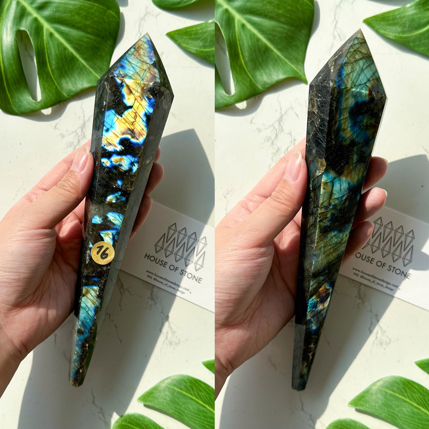 Natural Labradorite Wand/Rainbow Labradorite Crystal Point Wand/Labradorite Crystal Handle/Labradorite Stem/Wedding Bouquet Handle/Chakra Healing/AAA