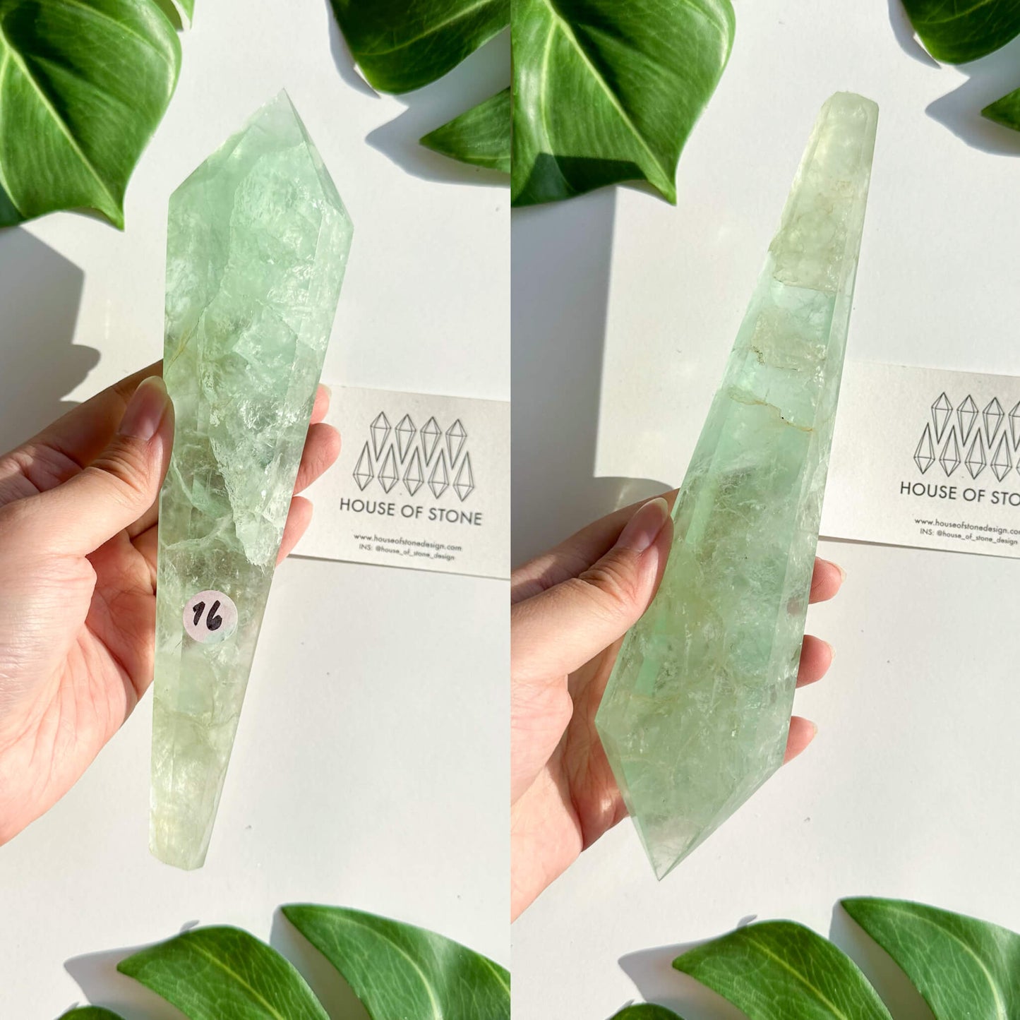 Large Rainbow Fluorite Wand/Natural Rainbow Green Fluorite Wand/Fluorite Point Wand/Crystal Wand/Fluorite Handle/Fluorite Stem/Heart Chakra Healing/AAA