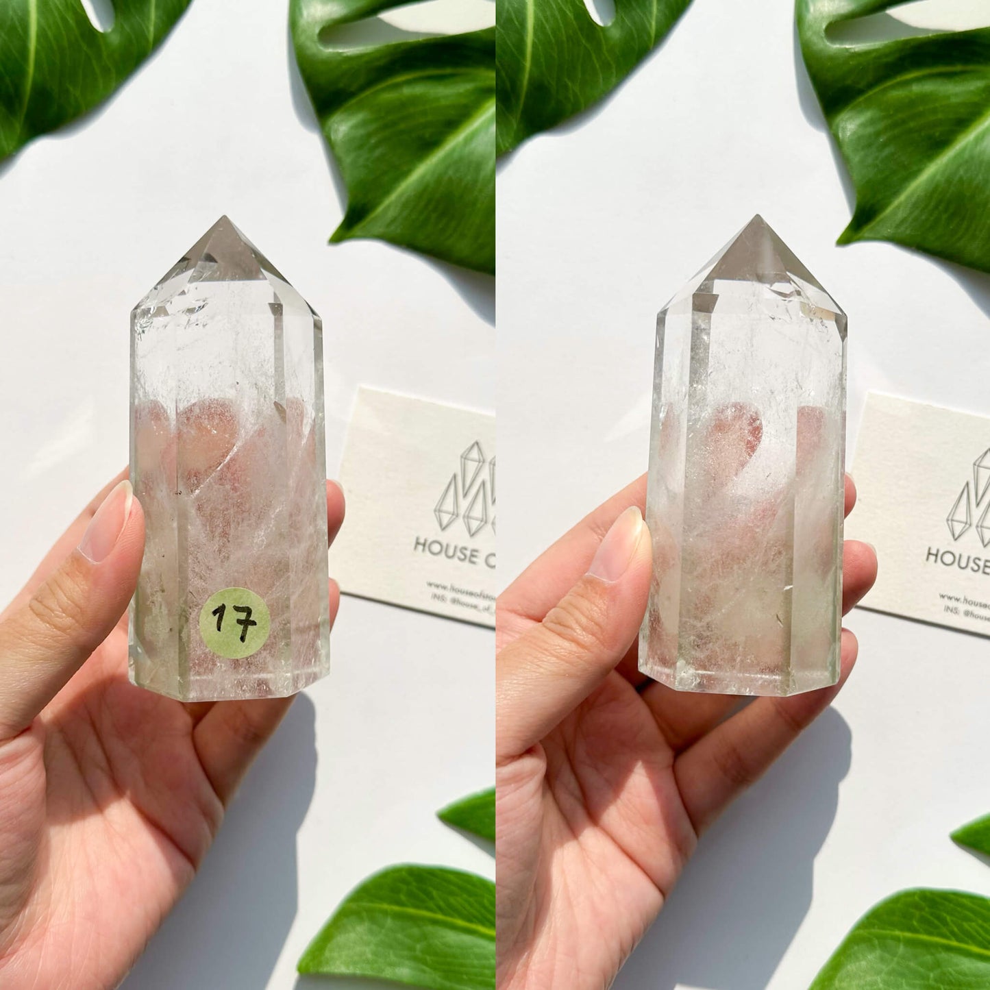 Natural Clear Quartz Point Tower/Clear Quartz Rainbow Crystal Tower/Clear Quartz Obelisk/Crown Chakra Healing/Meditation Tool/AAA