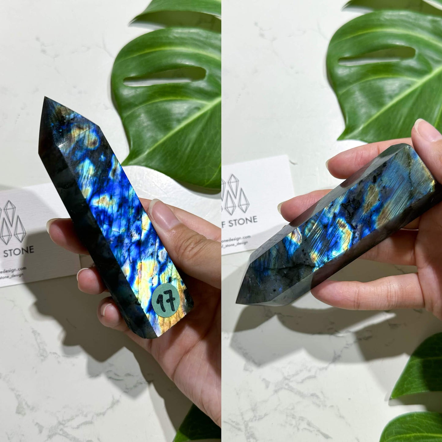 Natural Labradorite Point Tower/Rainbow Labradorite Crystal Point Wand/Labradorite Crystal Obelisk/Blue Flash Tower/Chakra Healing/AAA