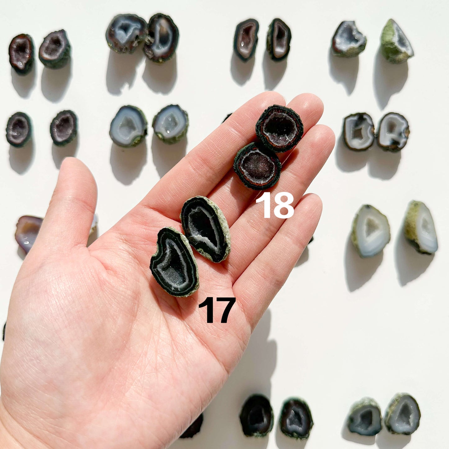 Natural Mini Agate Geode Pair | Small Tabasco Raw Crystal Geode, Druzy  Rainbow Mexico Geodes, Chakra, Meditation Tool