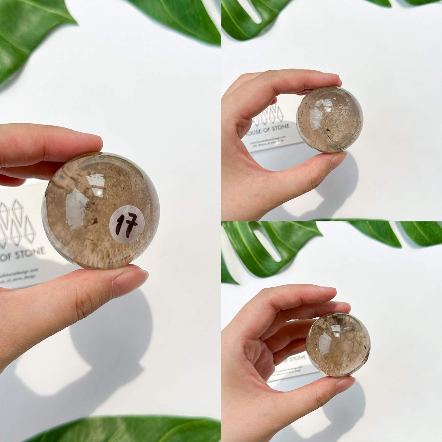 Natural Brazil Smoky Quartz Sphere/Rainbow Smoky Quartz Crystal Sphere/Rare Smoky Quartz Ball/Root Chakra Healing