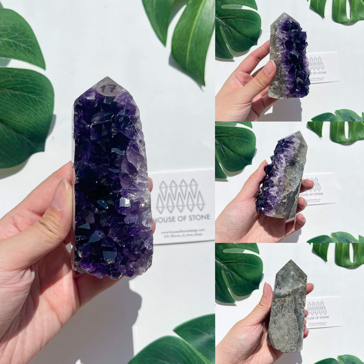 Natural Raw Amethyst Point Tower/Amethyst Cluster Rainbow Crystal Tower/Druzy Amethyst Geode Tower/Meditation Tool/Crown Chakra Healing/AAA