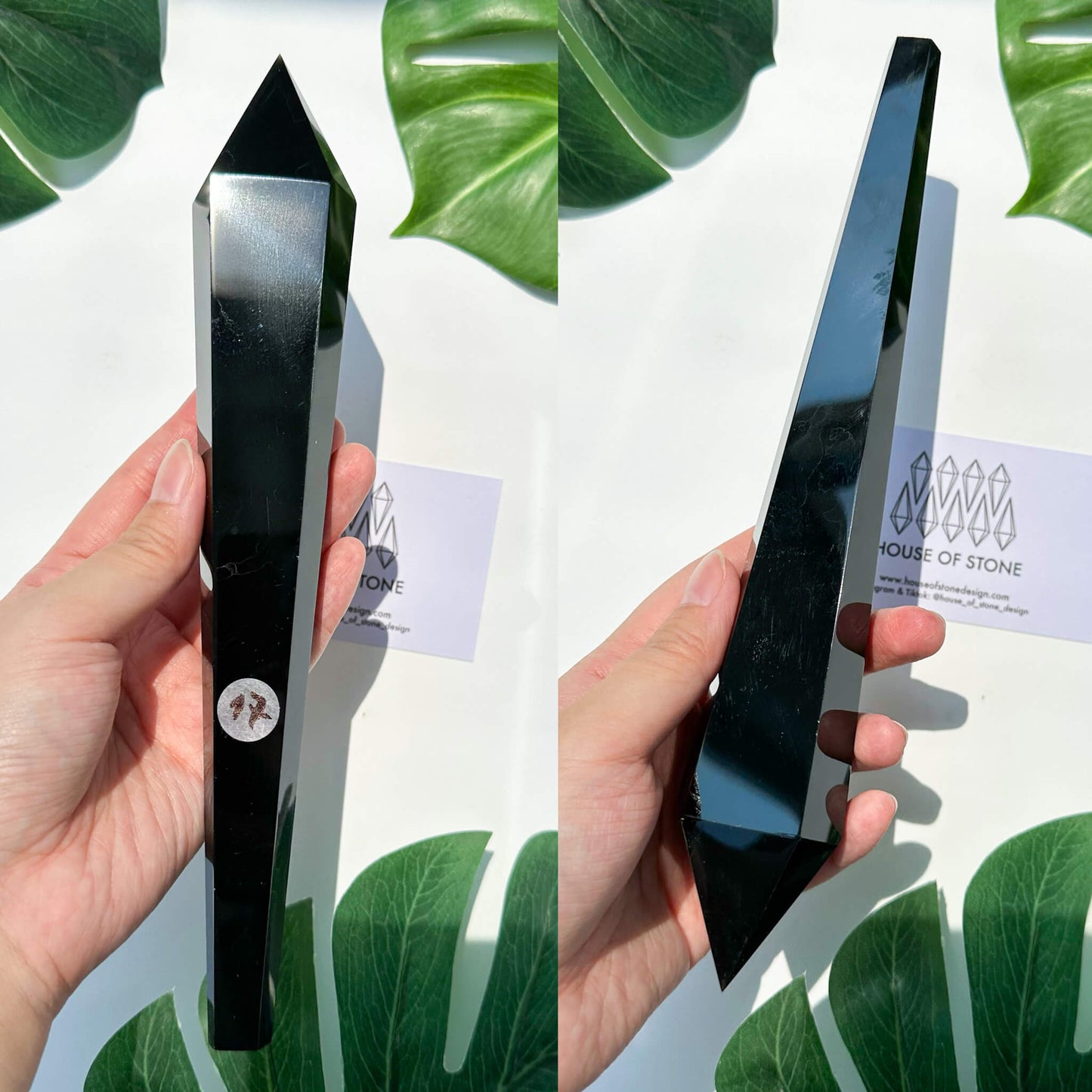 Natural Black Obsidian Wand/High Quality Black Obsidian Point Wand/Crystal Gemstone Obsidian Wand Handle/Obsidian Stem/Root Chakra Healing/AAA