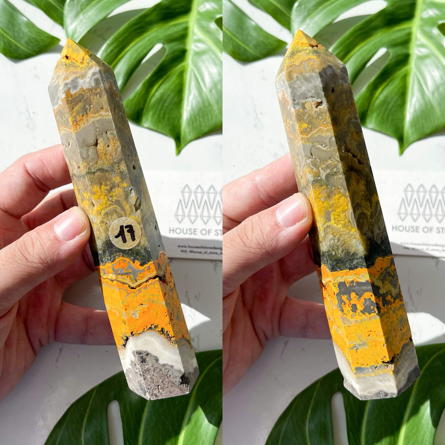 Large Bumblebee Jasper Point Tower/Natural Bumblebee Jasper Crystal Tower/Bumblebee Jasper Obelisk