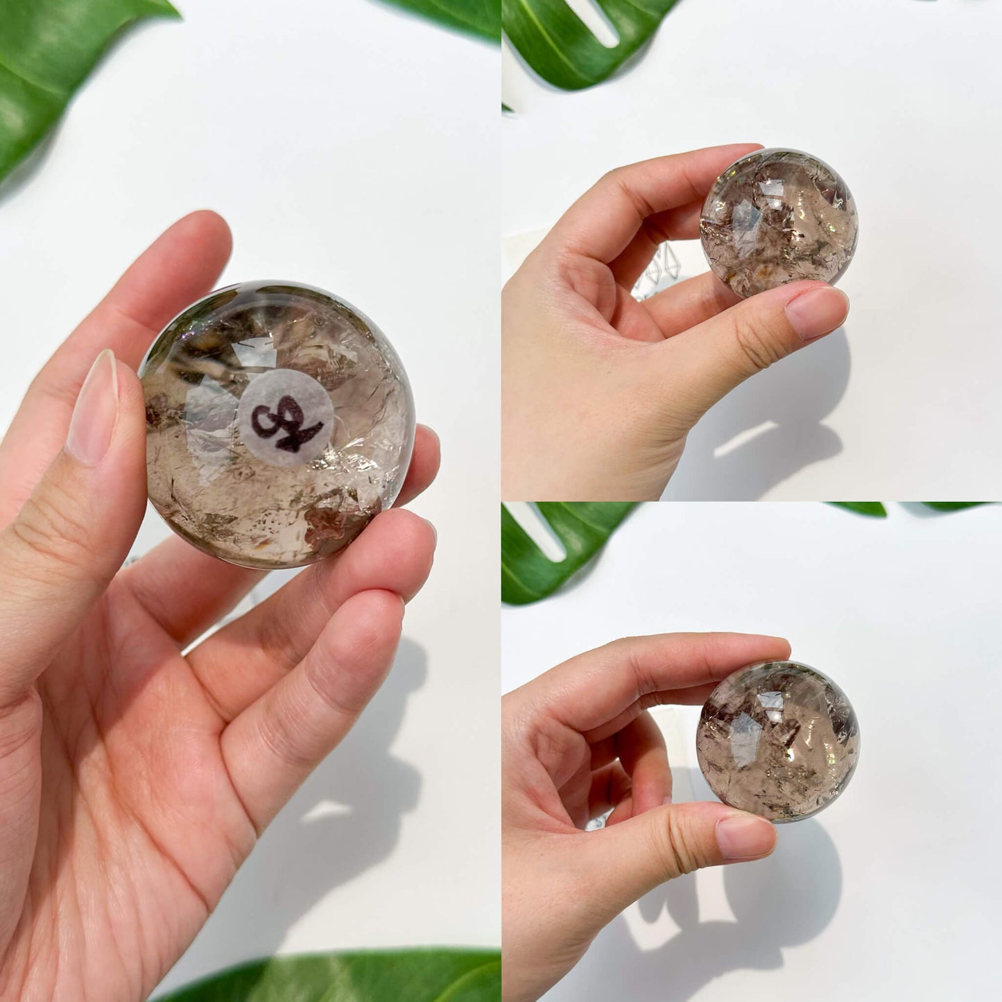 Natural Brazil Smoky Quartz Sphere/Rainbow Smoky Quartz Crystal Sphere/Rare Smoky Quartz Ball/Root Chakra Healing
