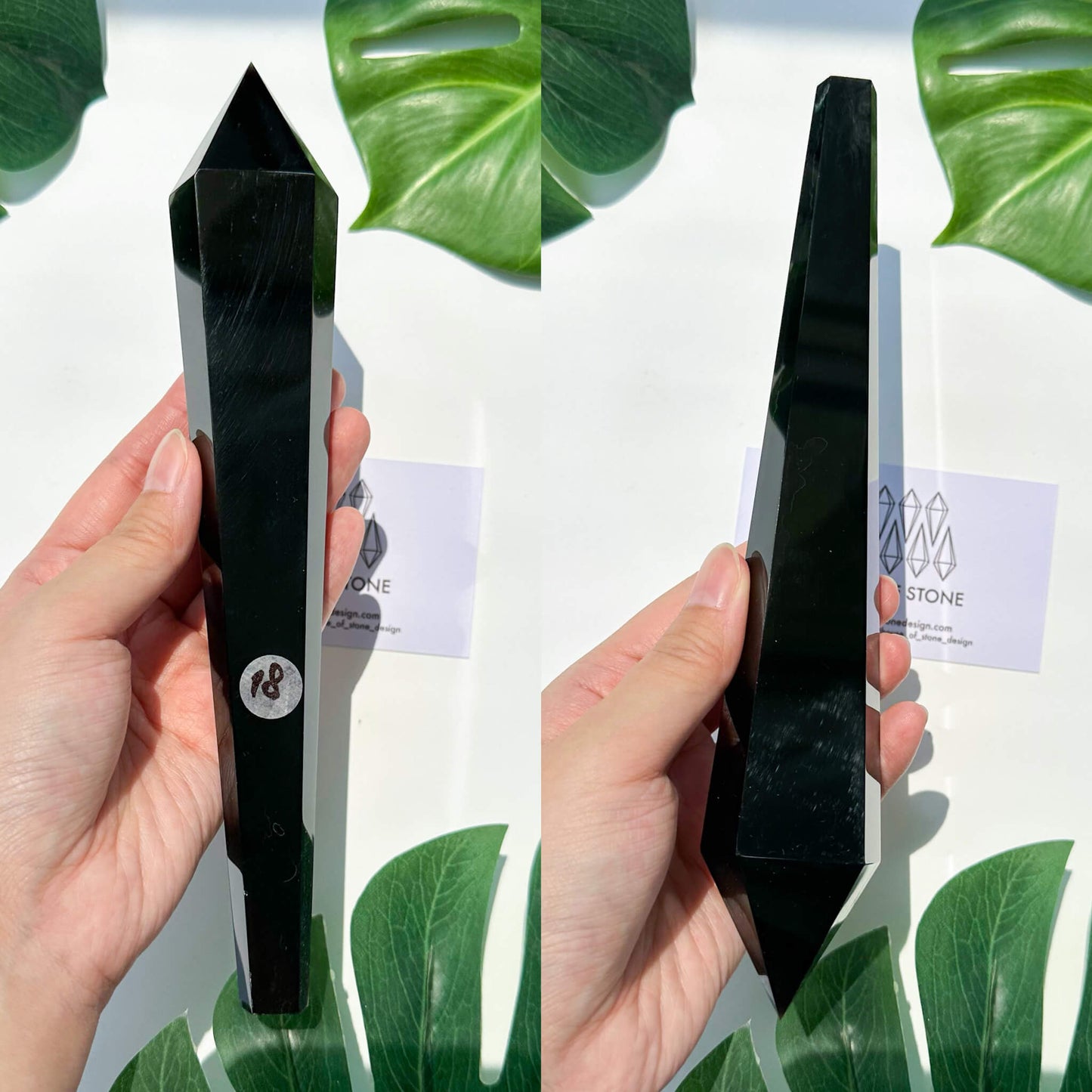 Natural Black Obsidian Wand/High Quality Black Obsidian Point Wand/Crystal Gemstone Obsidian Wand Handle/Obsidian Stem/Root Chakra Healing/AAA