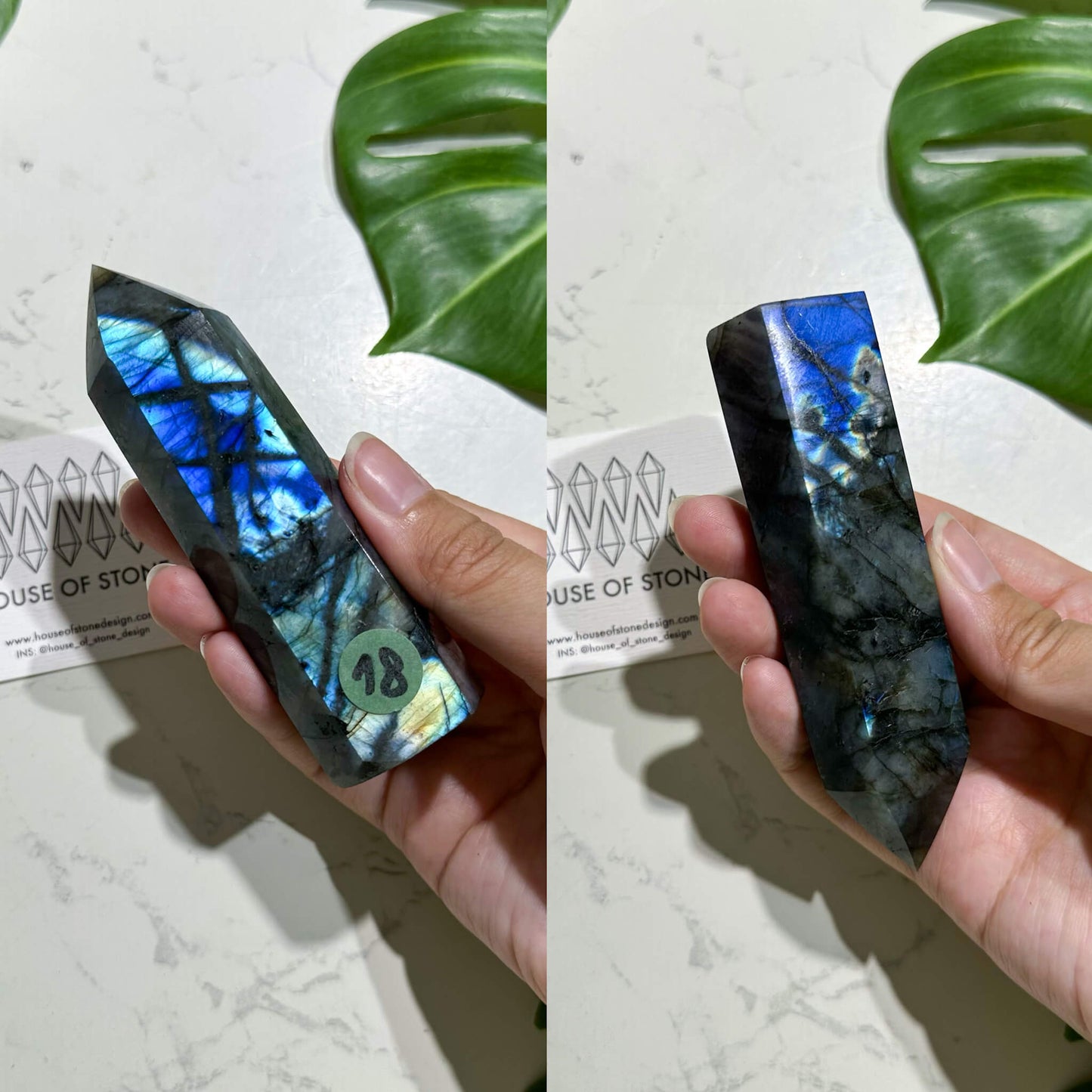 Natural Labradorite Point Tower/Rainbow Labradorite Crystal Point Wand/Labradorite Crystal Obelisk/Blue Flash Tower/Chakra Healing/AAA