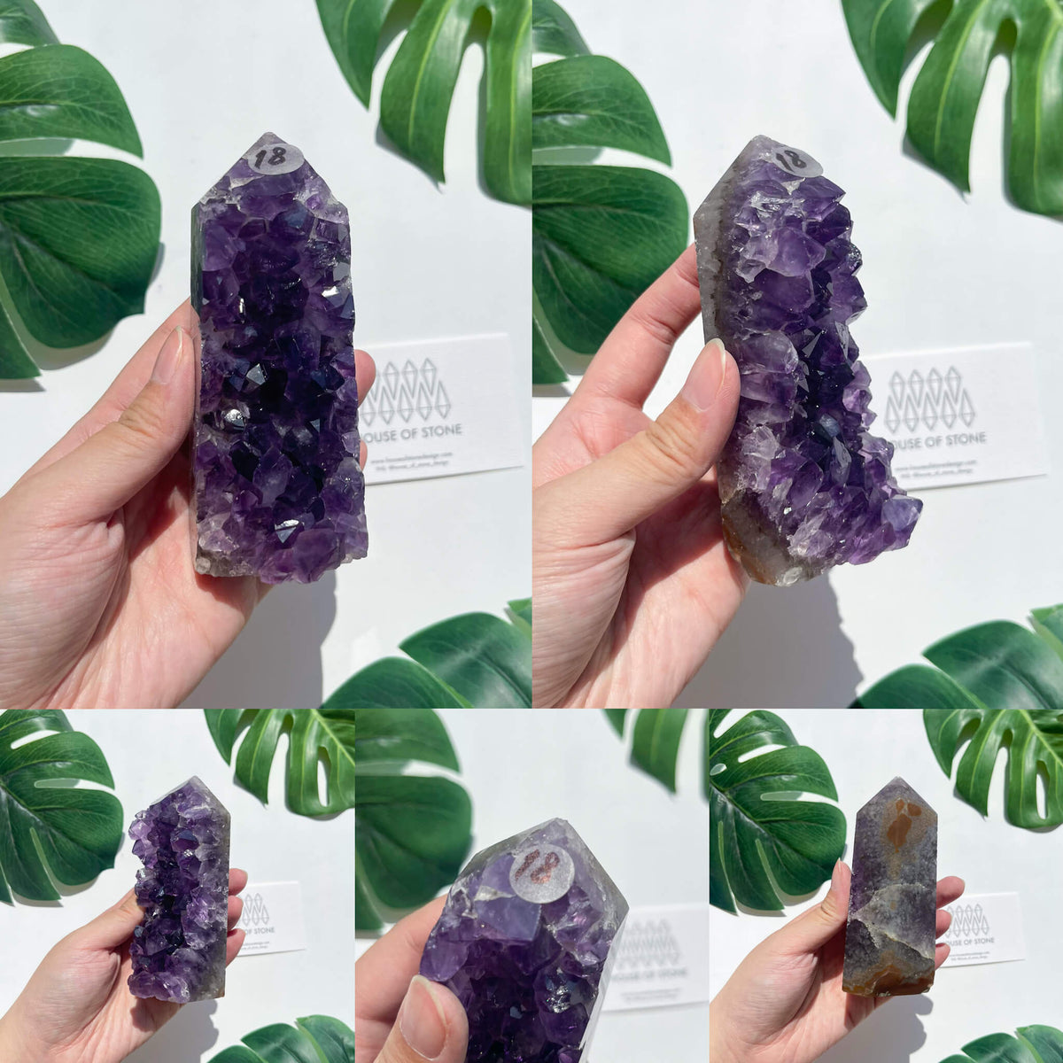 Natural Raw Amethyst Point Tower/Amethyst Cluster Rainbow Crystal Tower/Druzy Amethyst Geode Tower/Meditation Tool/Crown Chakra Healing/AAA