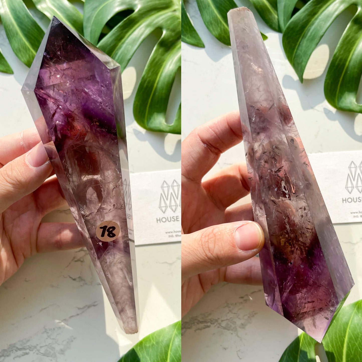 Amethyst Wand/Natural Amethyst Point Wand/High Quality Amethyst Rainbow Crystal Point Wand/Amethyst Handle/Amethyst Stem/Meditation Tool/AAA