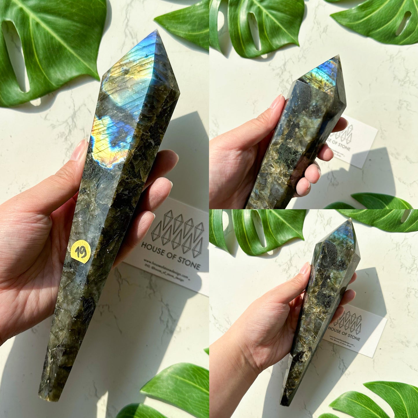 Natural Labradorite Wand/Rainbow Labradorite Crystal Point Wand/Labradorite Crystal Handle/Labradorite Stem/Wedding Bouquet Handle/Chakra Healing/AAA