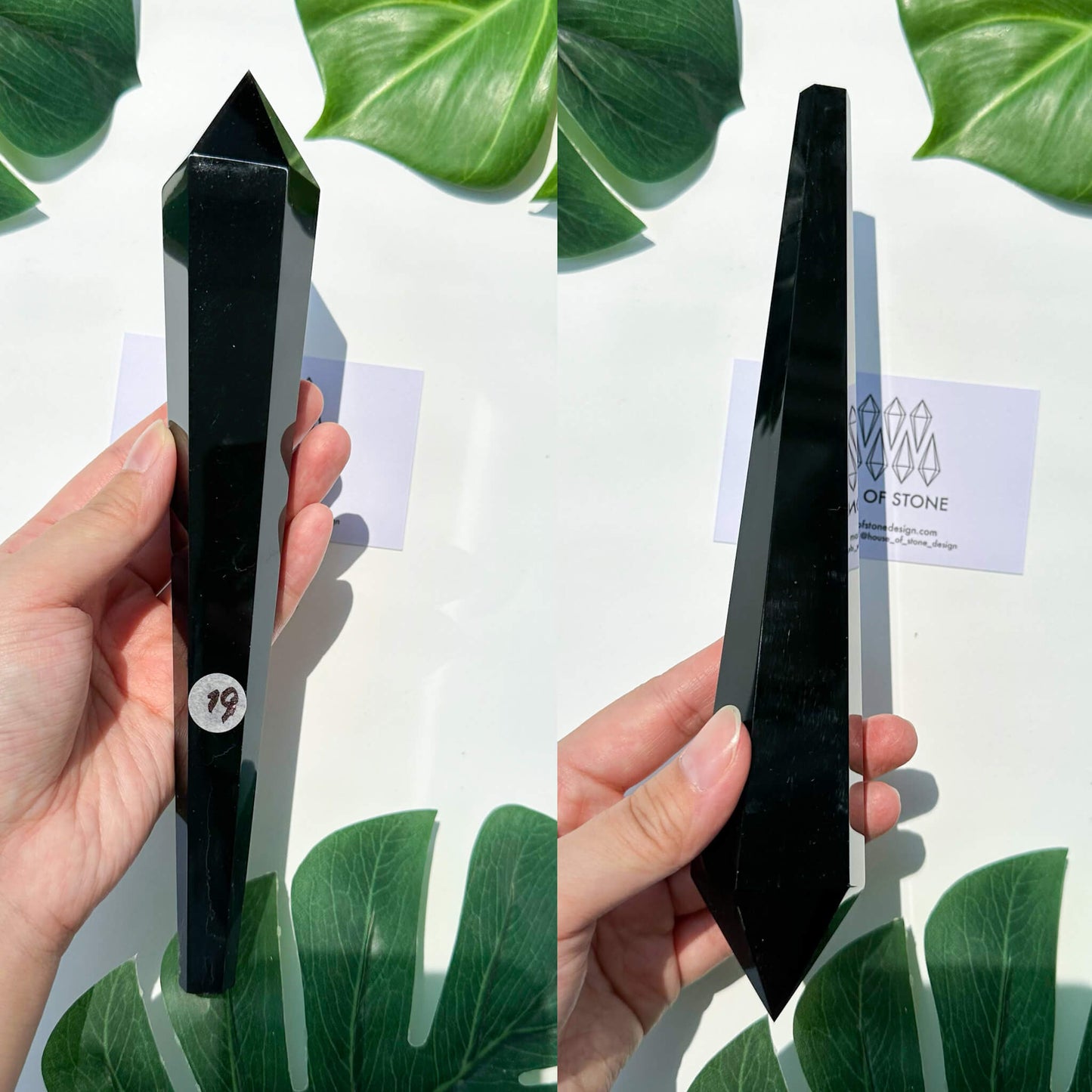 Natural Black Obsidian Wand/High Quality Black Obsidian Point Wand/Crystal Gemstone Obsidian Wand Handle/Obsidian Stem/Root Chakra Healing/AAA