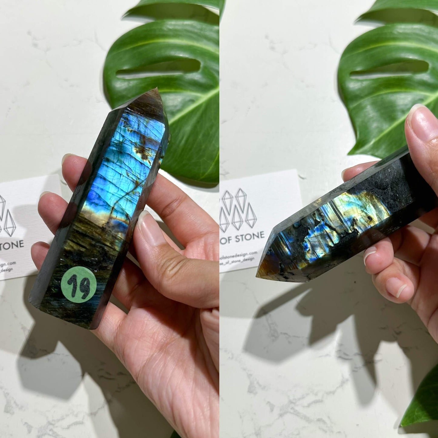 Natural Labradorite Point Tower/Rainbow Labradorite Crystal Point Wand/Labradorite Crystal Obelisk/Blue Flash Tower/Chakra Healing/AAA