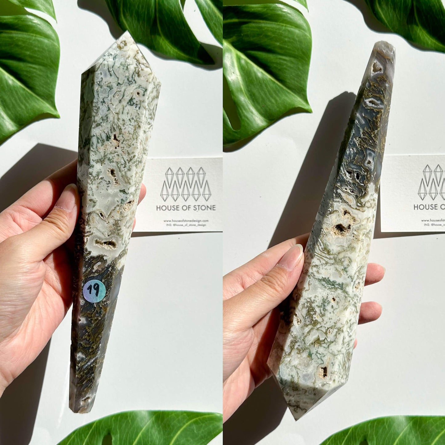 Natural Moss Agate Wand/Druzy Moss Agate Crystal Point Wand/Moss Agate Crystal Handle/Moss Agate Stem/Wedding Bouquet Handle/Heart Chakra Healing/AAA
